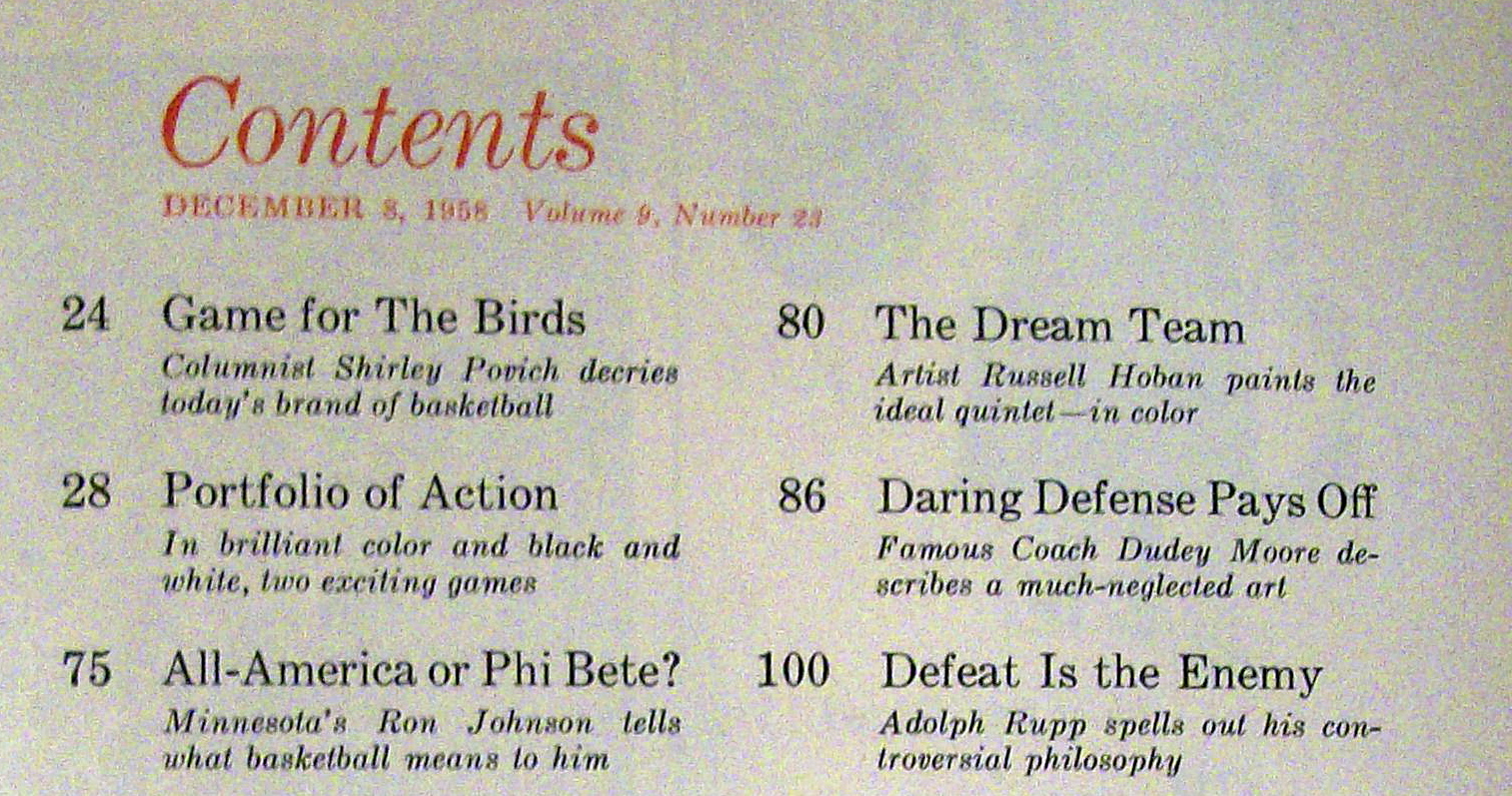 Sports Illustrated - December 8, 1958 - College B-Ball