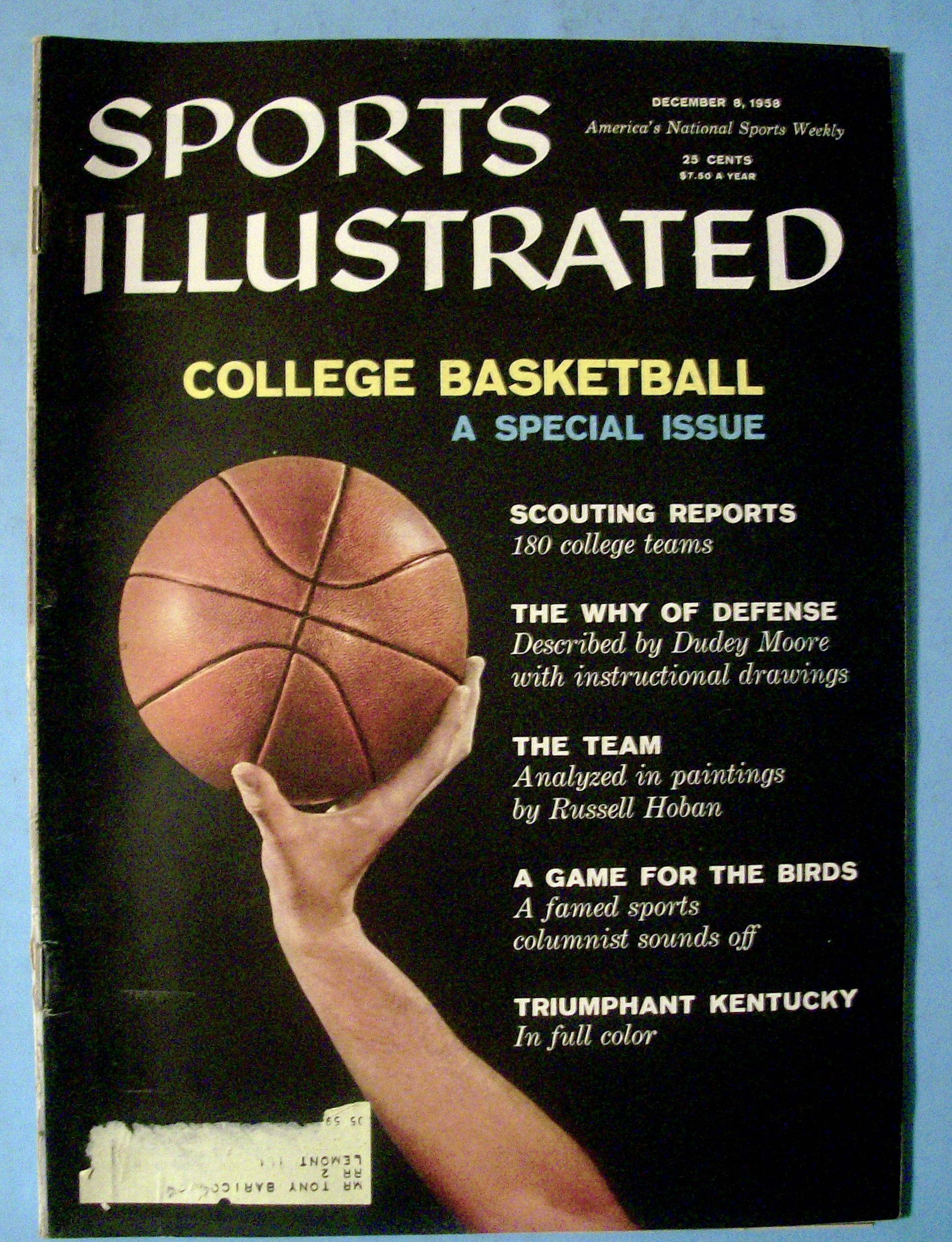 Sports Illustrated - December 8, 1958 - College B-Ball