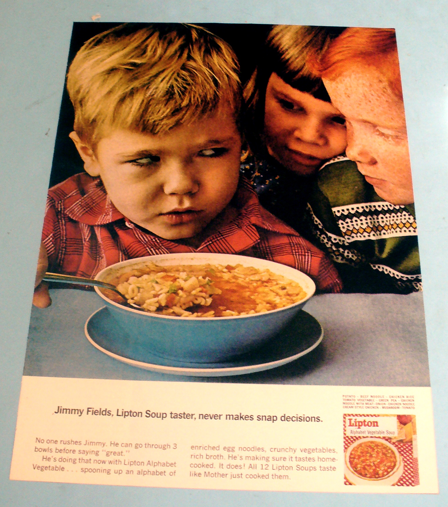 1965 Lipton Soup with Boy Staring at Other Children