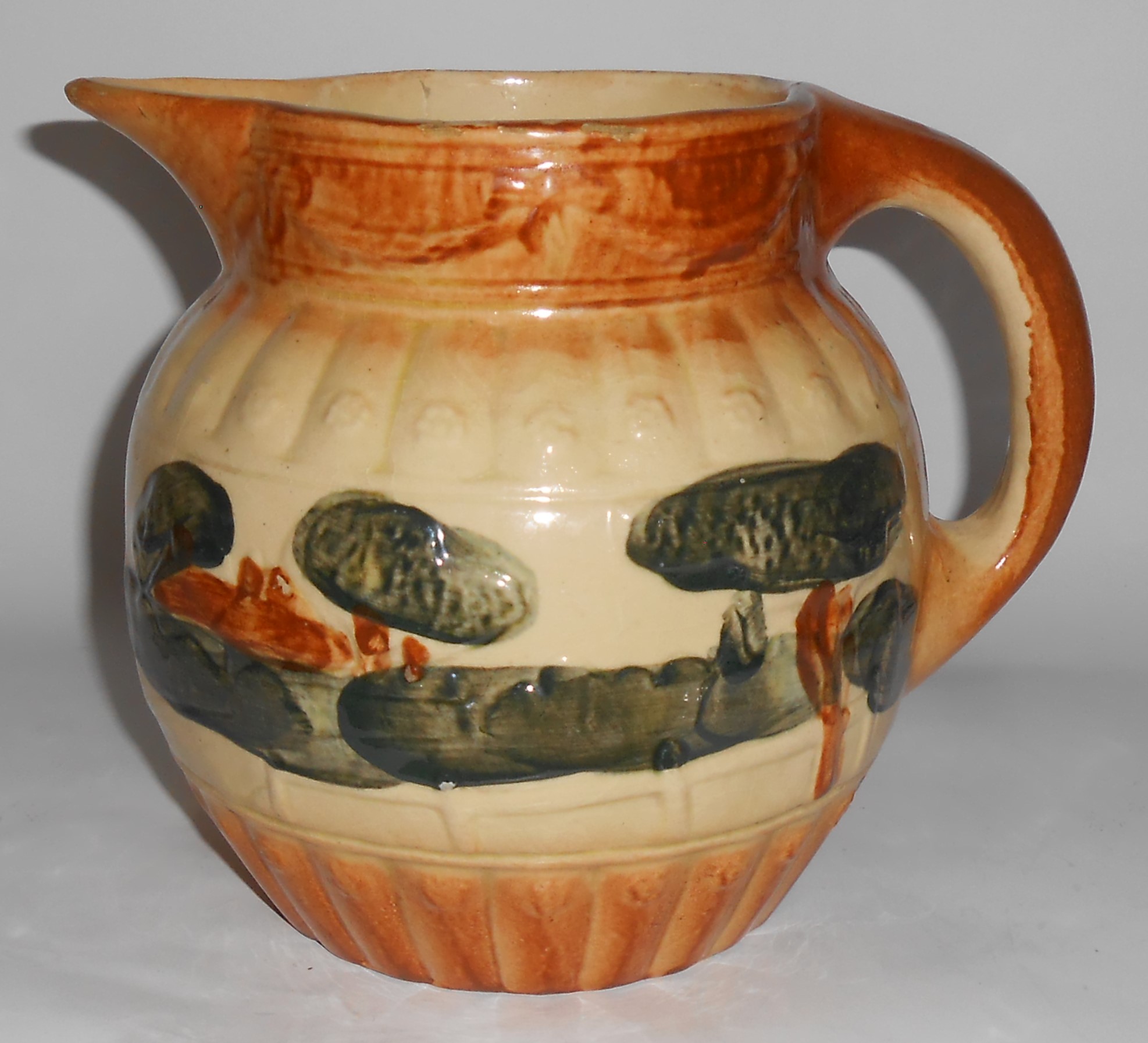 Roseville Pottery Early Landscape Decorated Pitcher