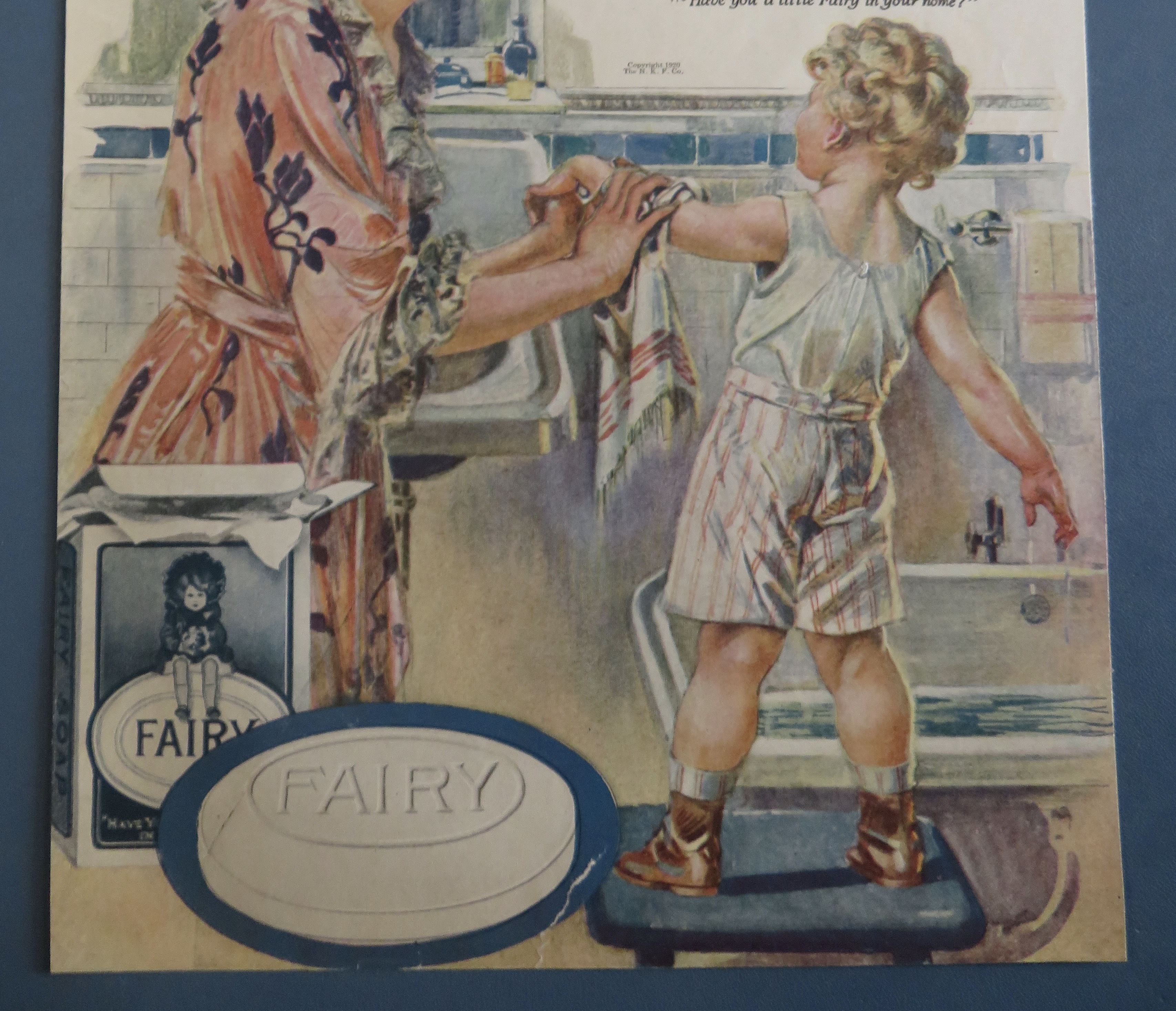 1920 Fairy Soap with Woman Washing Child's Hands