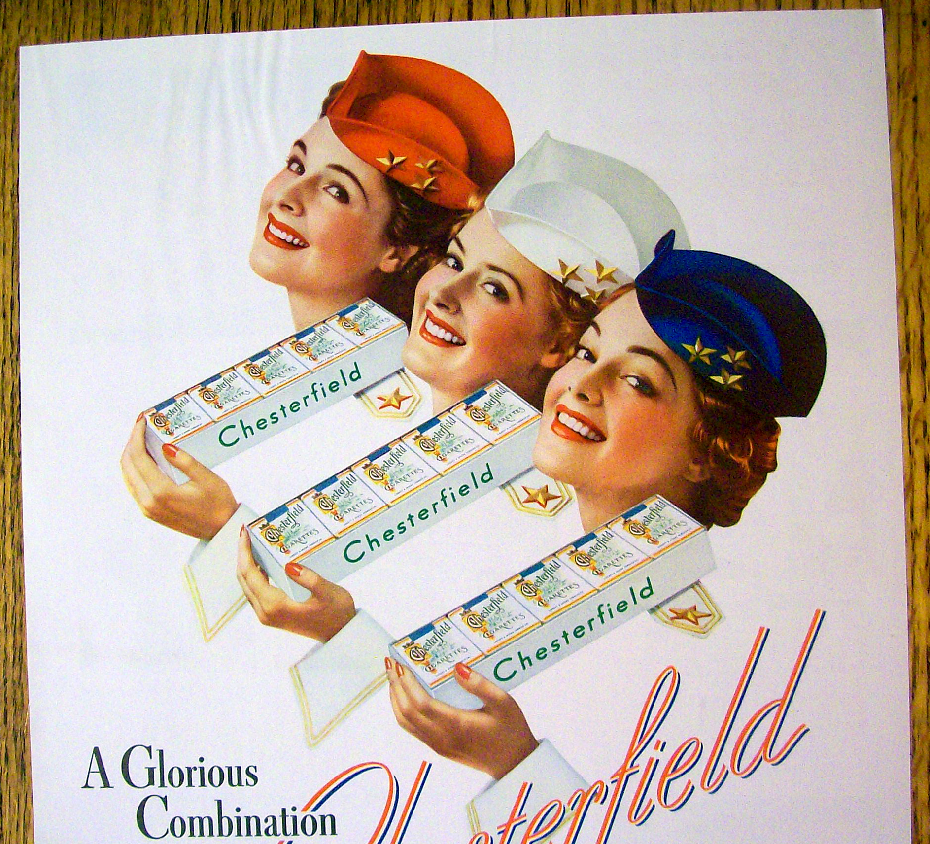 1928 Chesterfield Cigarettes with 3 Lovely Women