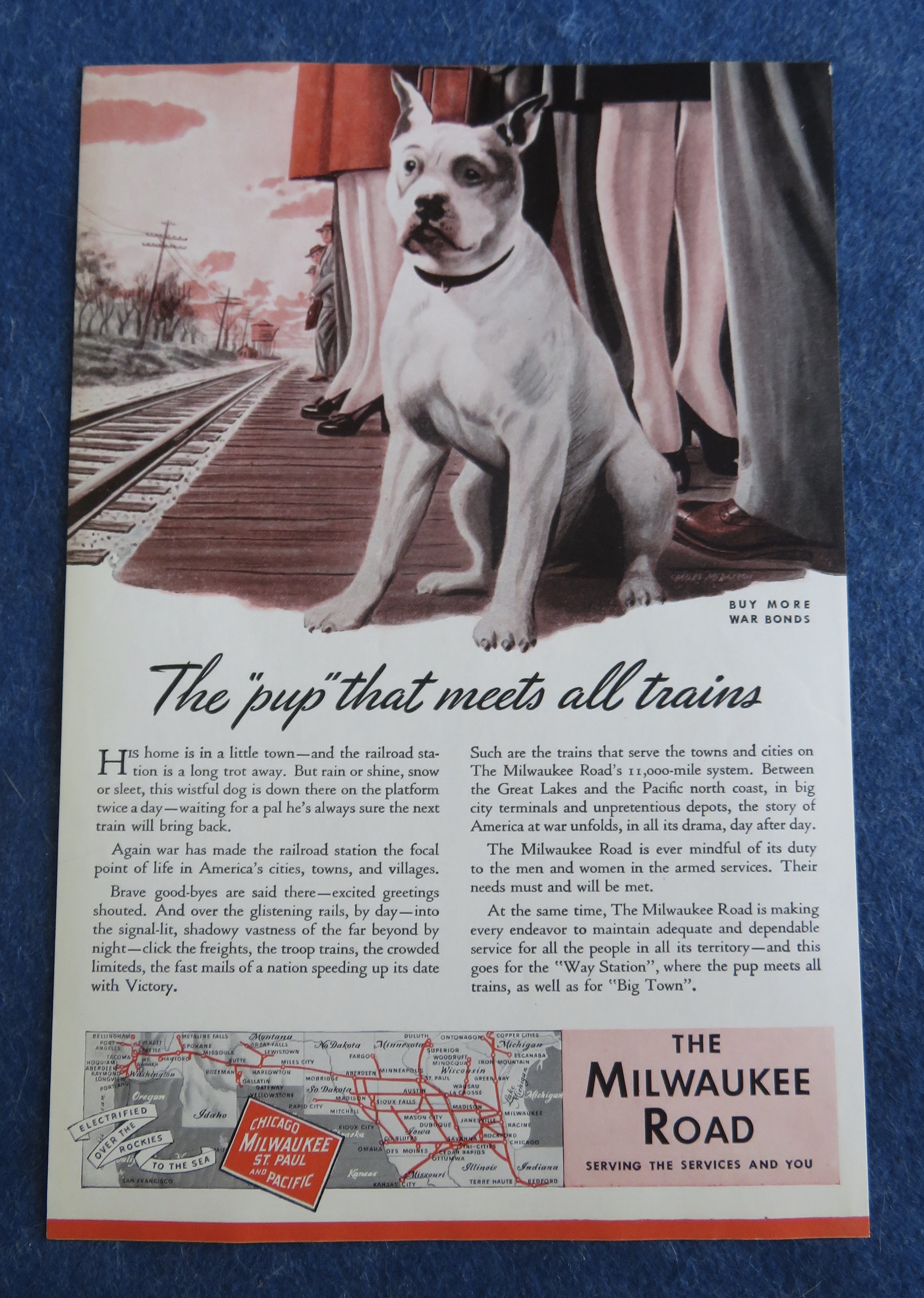1944 The Milwaukee Road with Pup That Meets All Trains