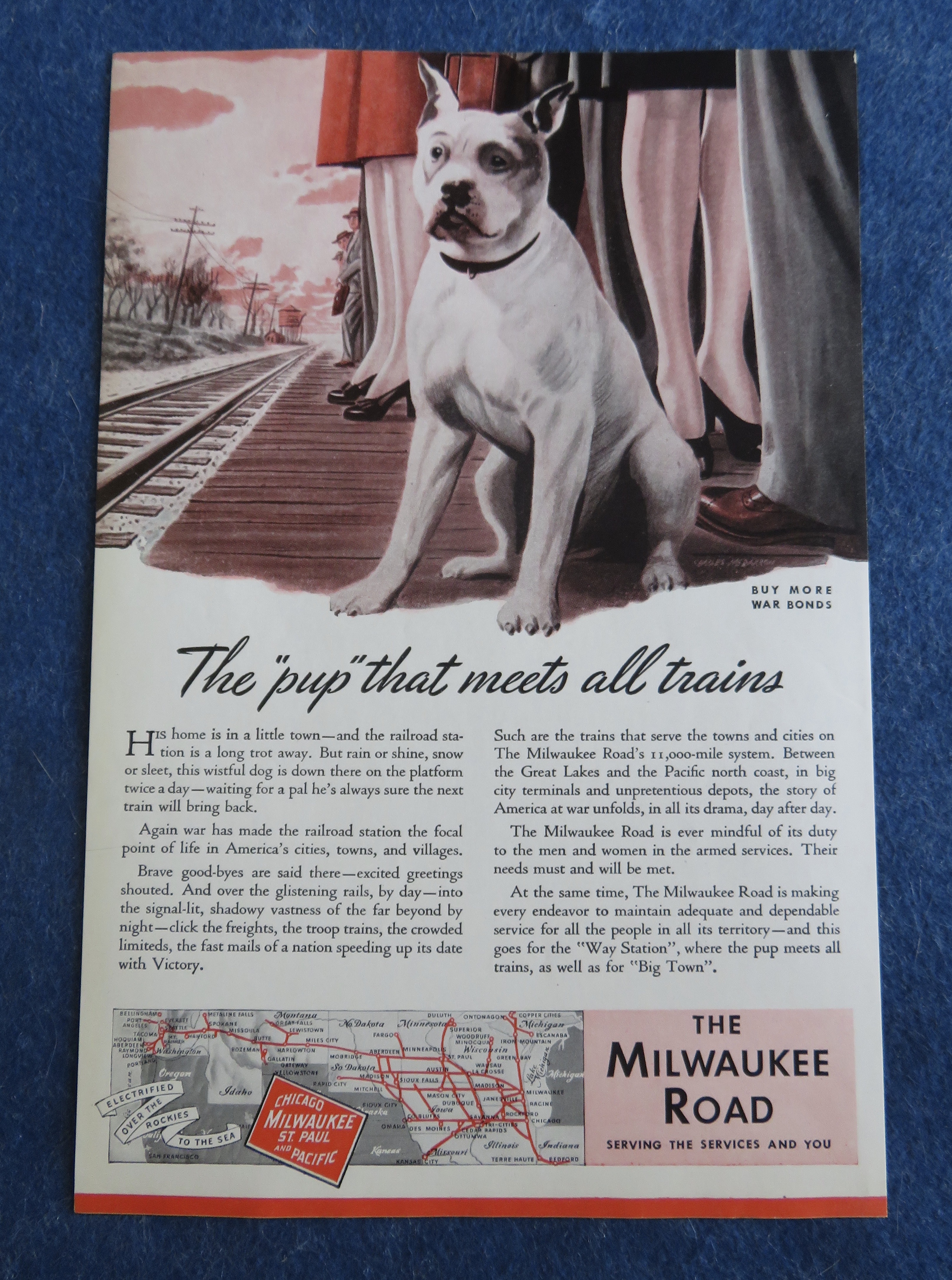 1944 The Milwaukee Road with Pup That Meets All Trains