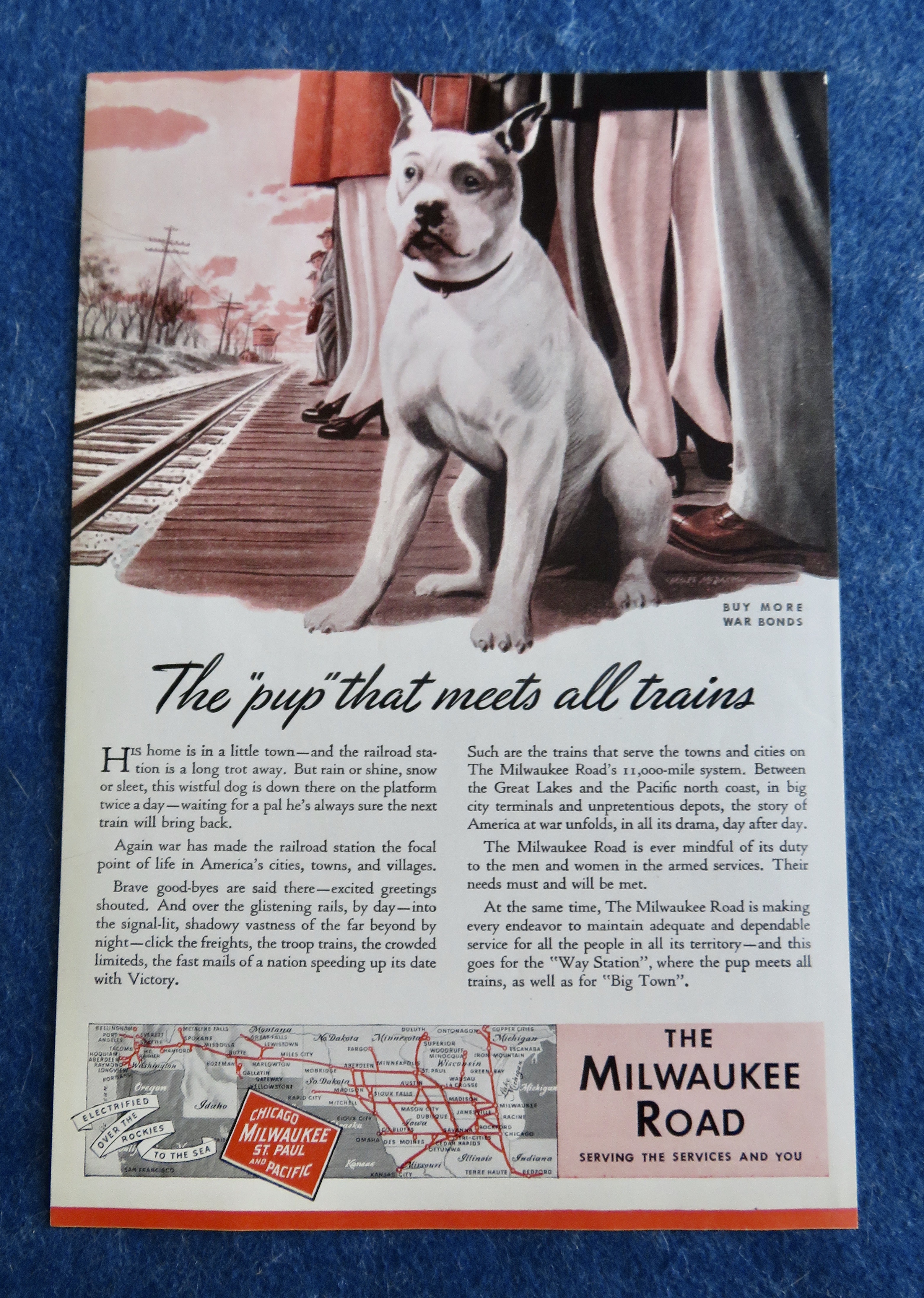 1944 The Milwaukee Road with Pup That Meets All Trains