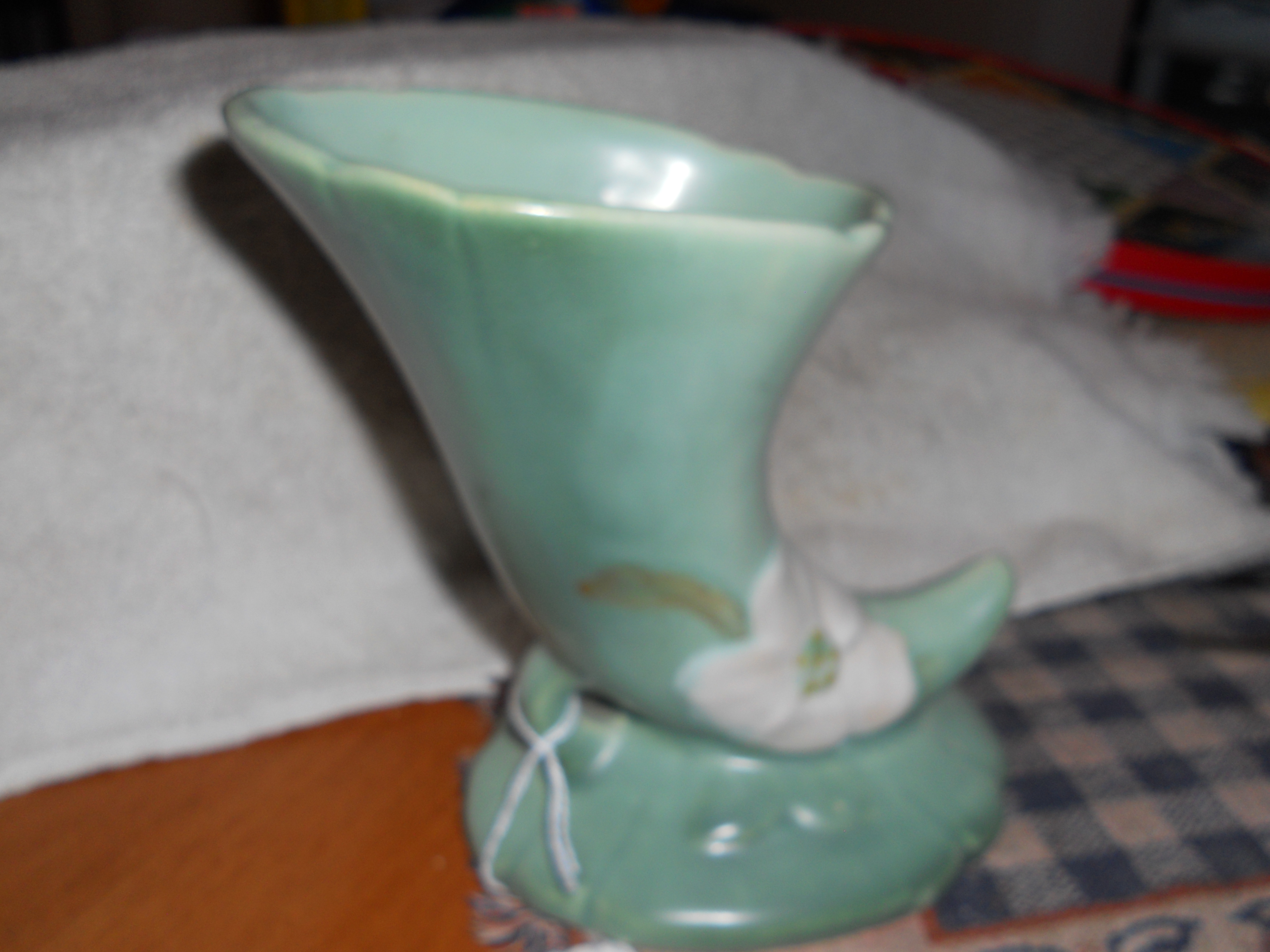 Weller Dogwood Cornucopia Vase signed footed
