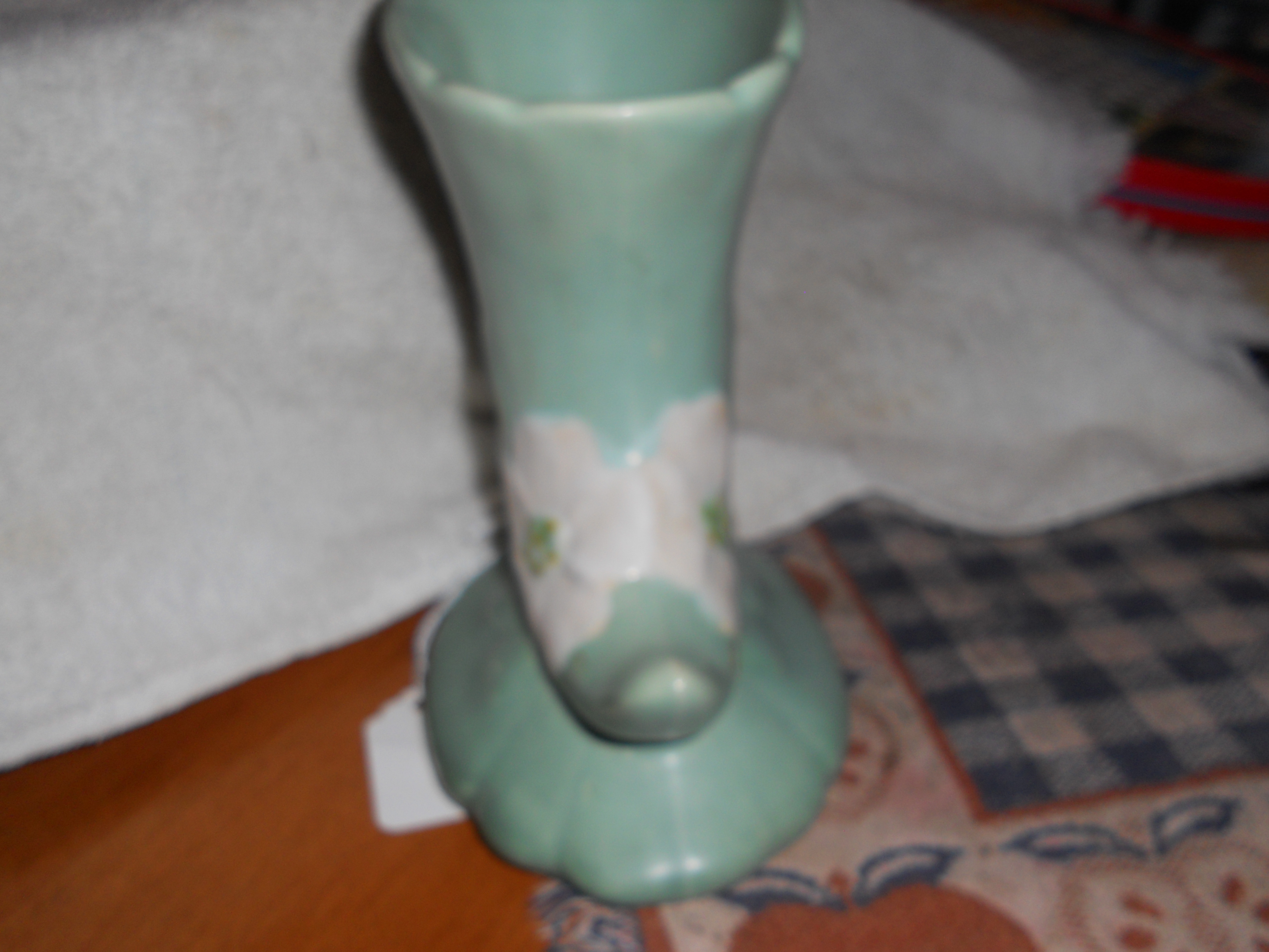 Weller Dogwood Cornucopia Vase signed footed
