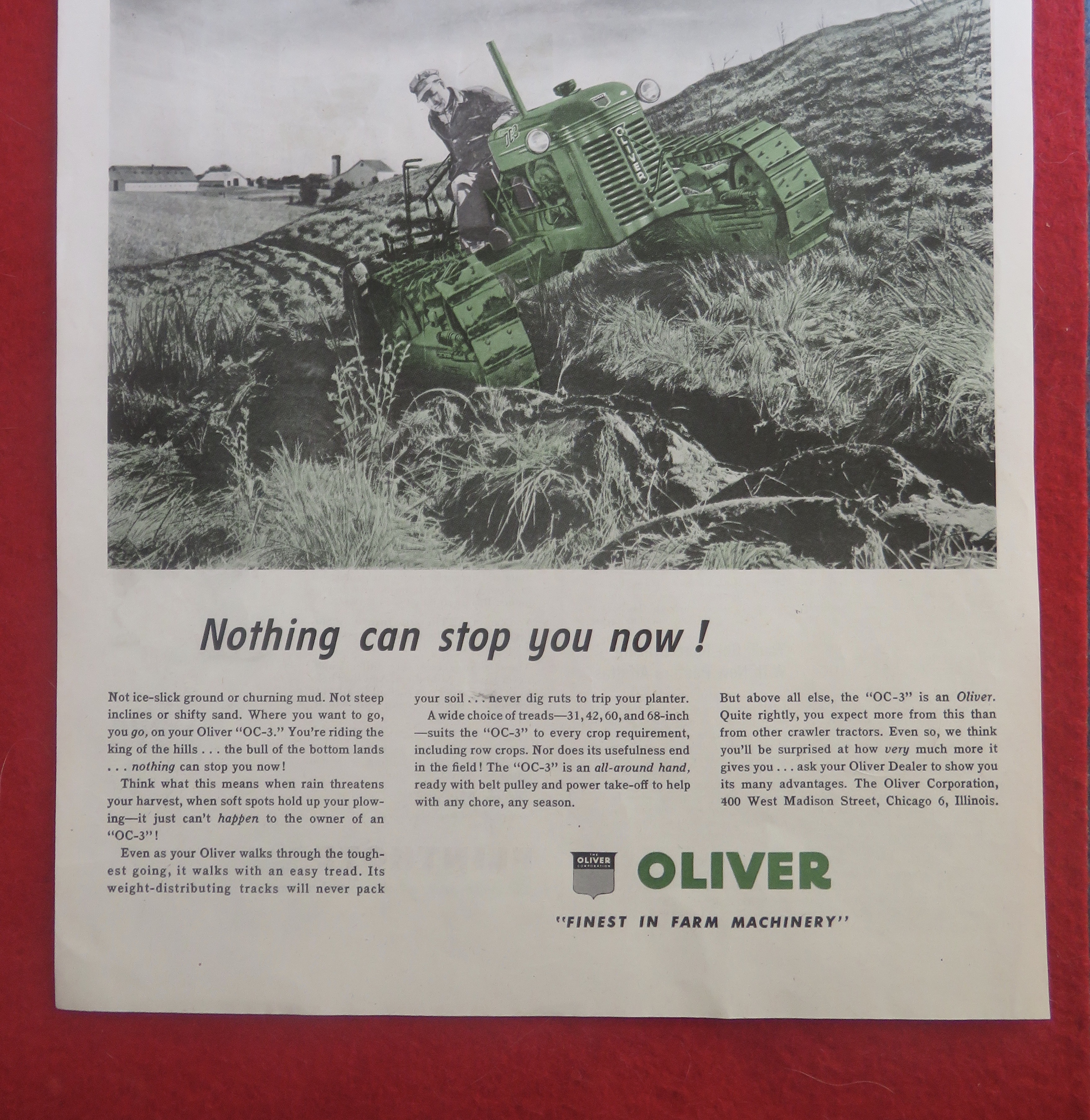 1951 Oliver Farm Machinery with Man On Tractor