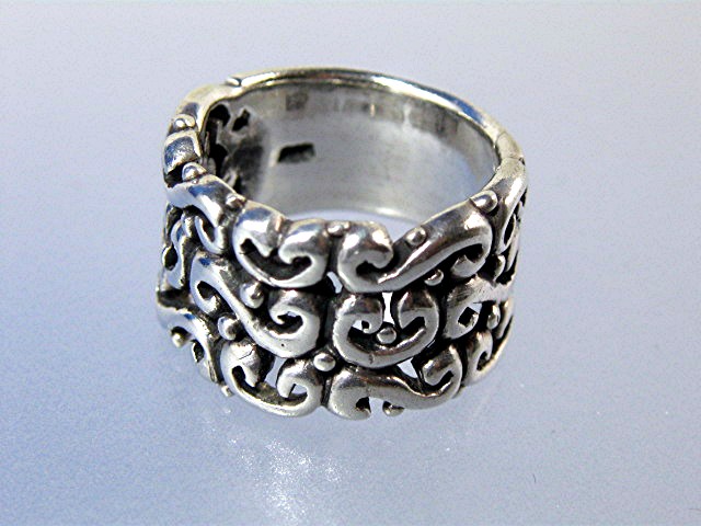 Sterling Silver Scrolled Band Ring