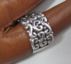 Sterling Silver Scrolled Band Ring