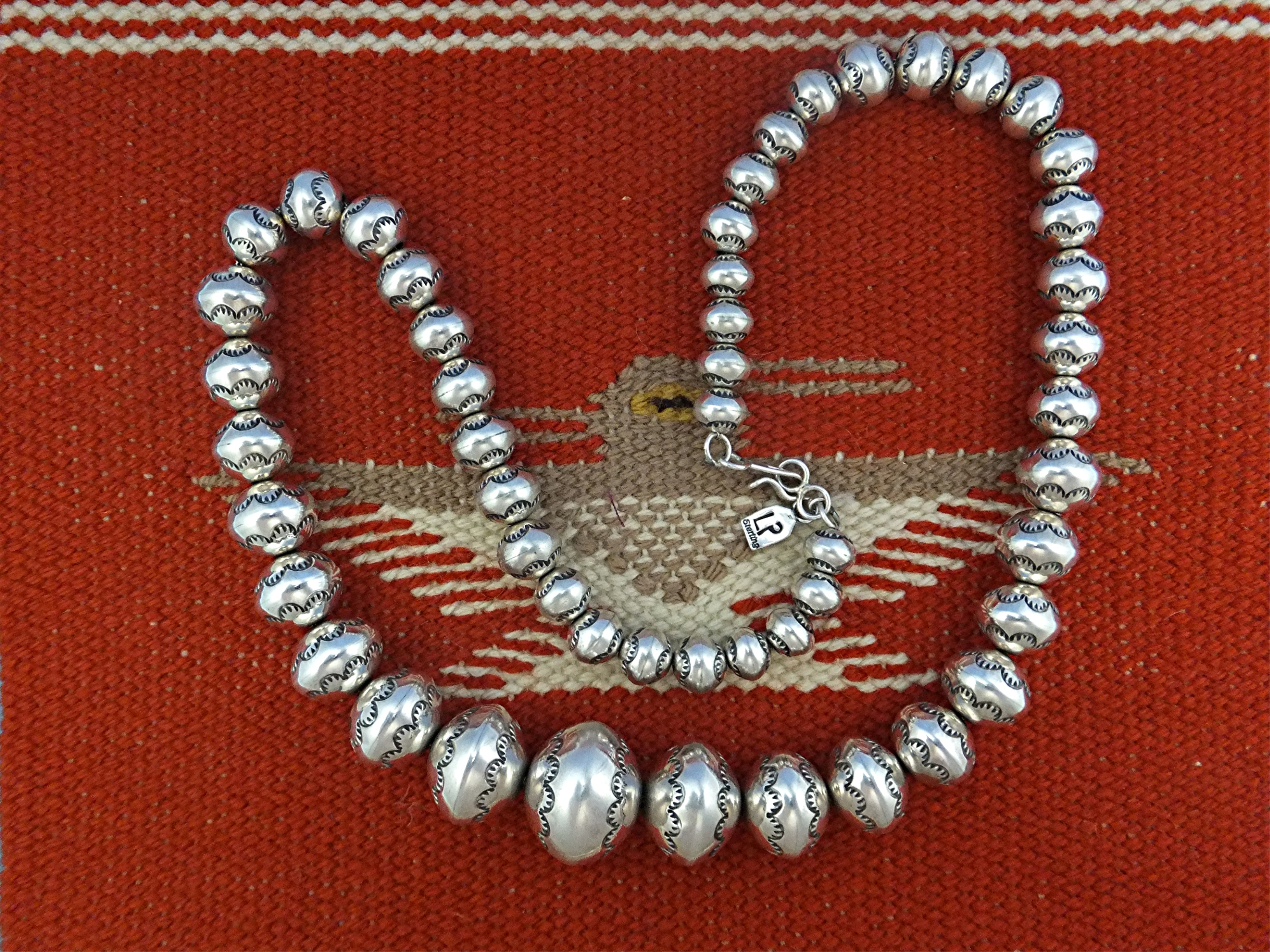 Navajo Pearls Sterling Silver Handmade Larry Pinto