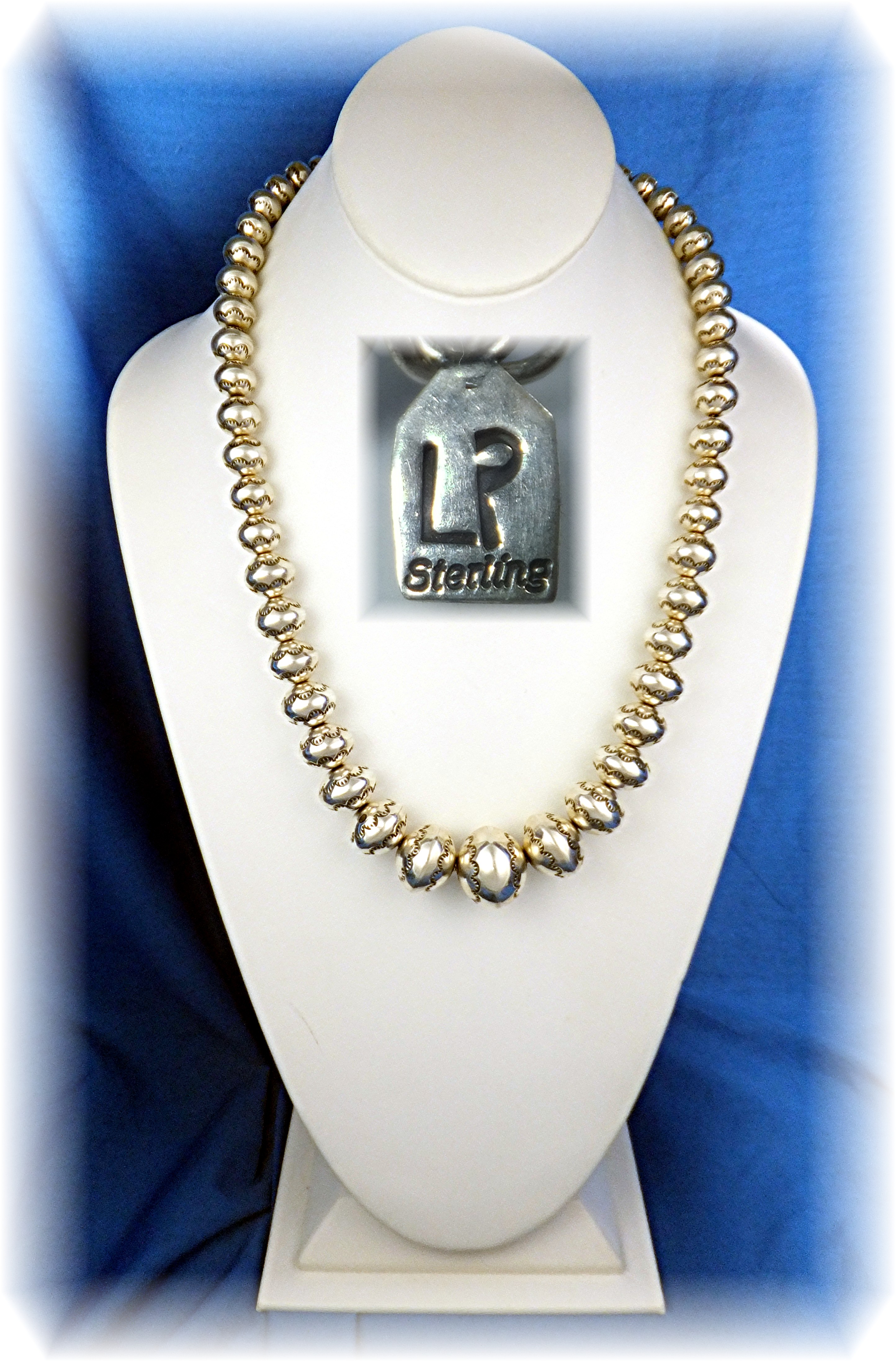 Navajo Pearls Sterling Silver Handmade Larry Pinto