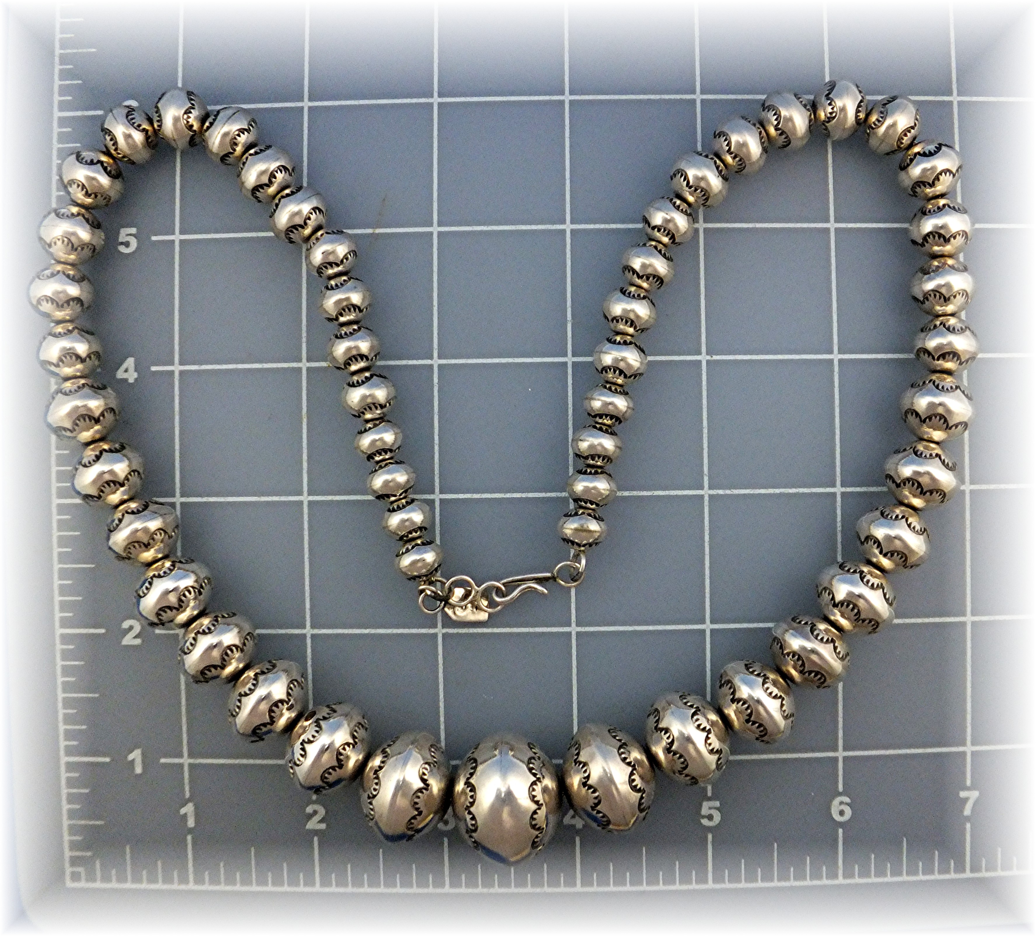 Navajo Pearls Sterling Silver Handmade Larry Pinto