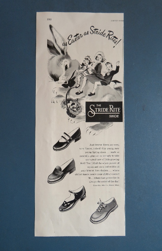 1951 Stride Rite Shoes with Children Riding on Easter Bunny