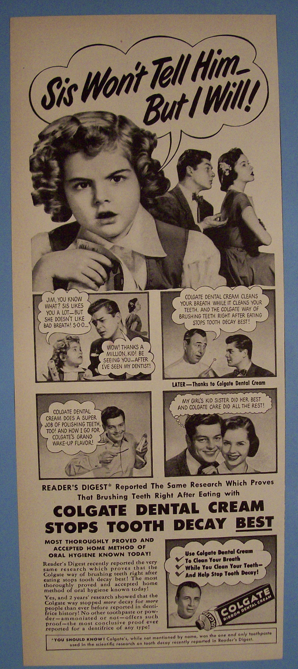 1951 Colgate Ribbon Dental Cream with Little Girl
