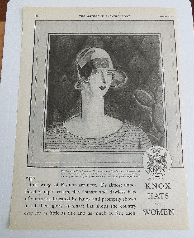 1927 Knox Hats For Women With Woman Wearing Sport Hat