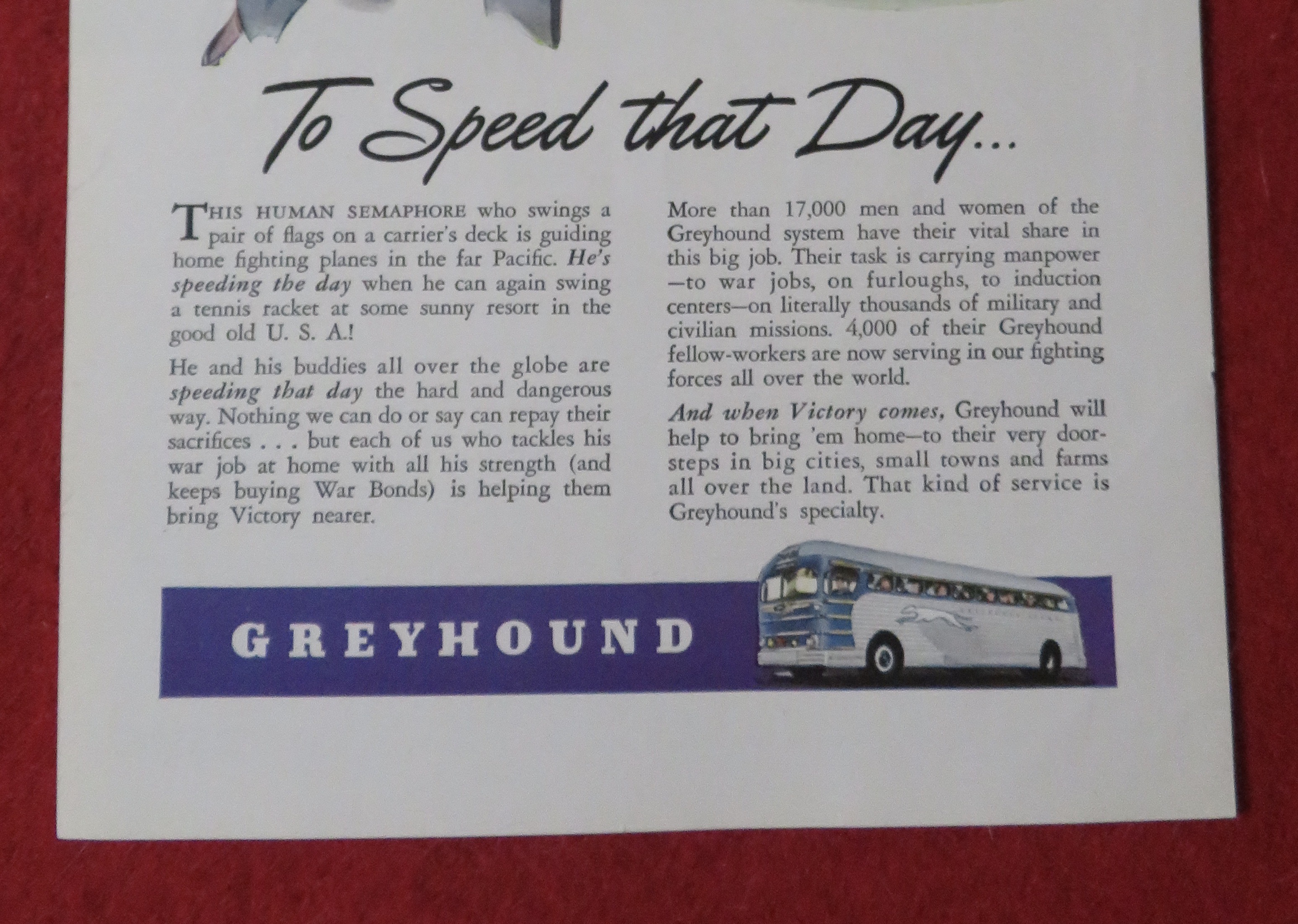 1944 Greyhound with the Human Semaphore