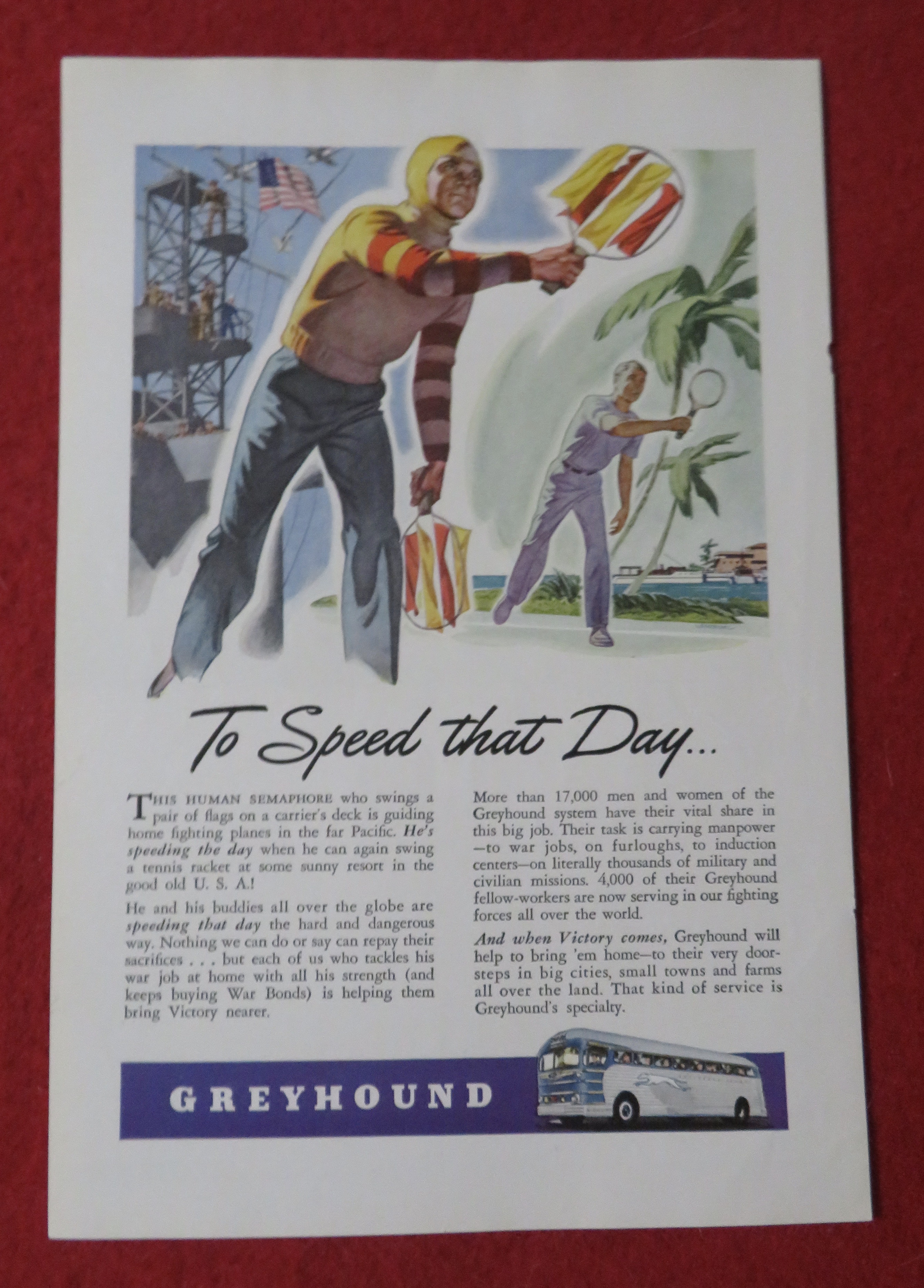 1944 Greyhound with the Human Semaphore