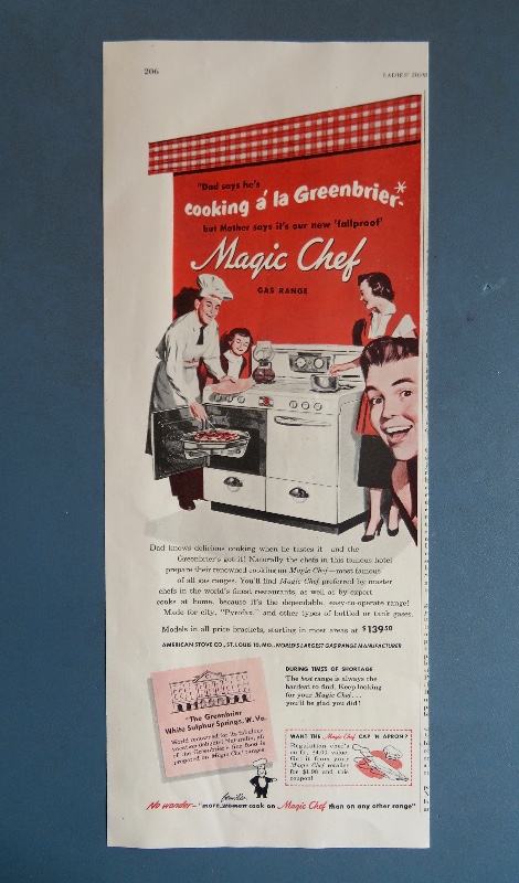 1951 Magic Chef Gas Range Stove with Mom & Dad Cooking