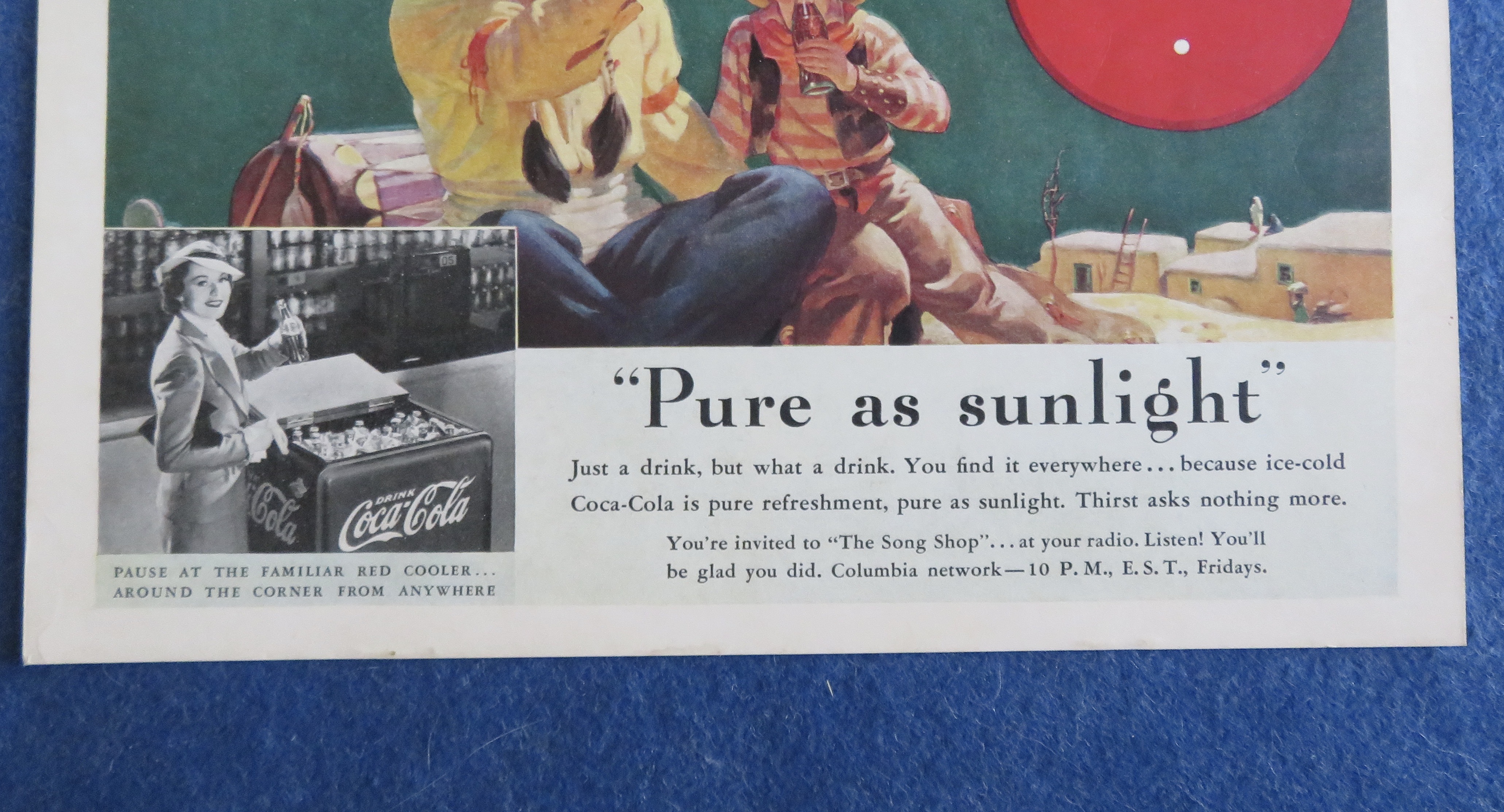 1938 Coca-Cola (Coke) with Indian Man & Little Boy