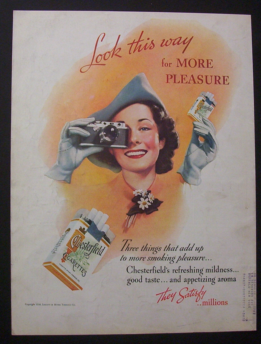 1938  Chesterfield  Cigarettes