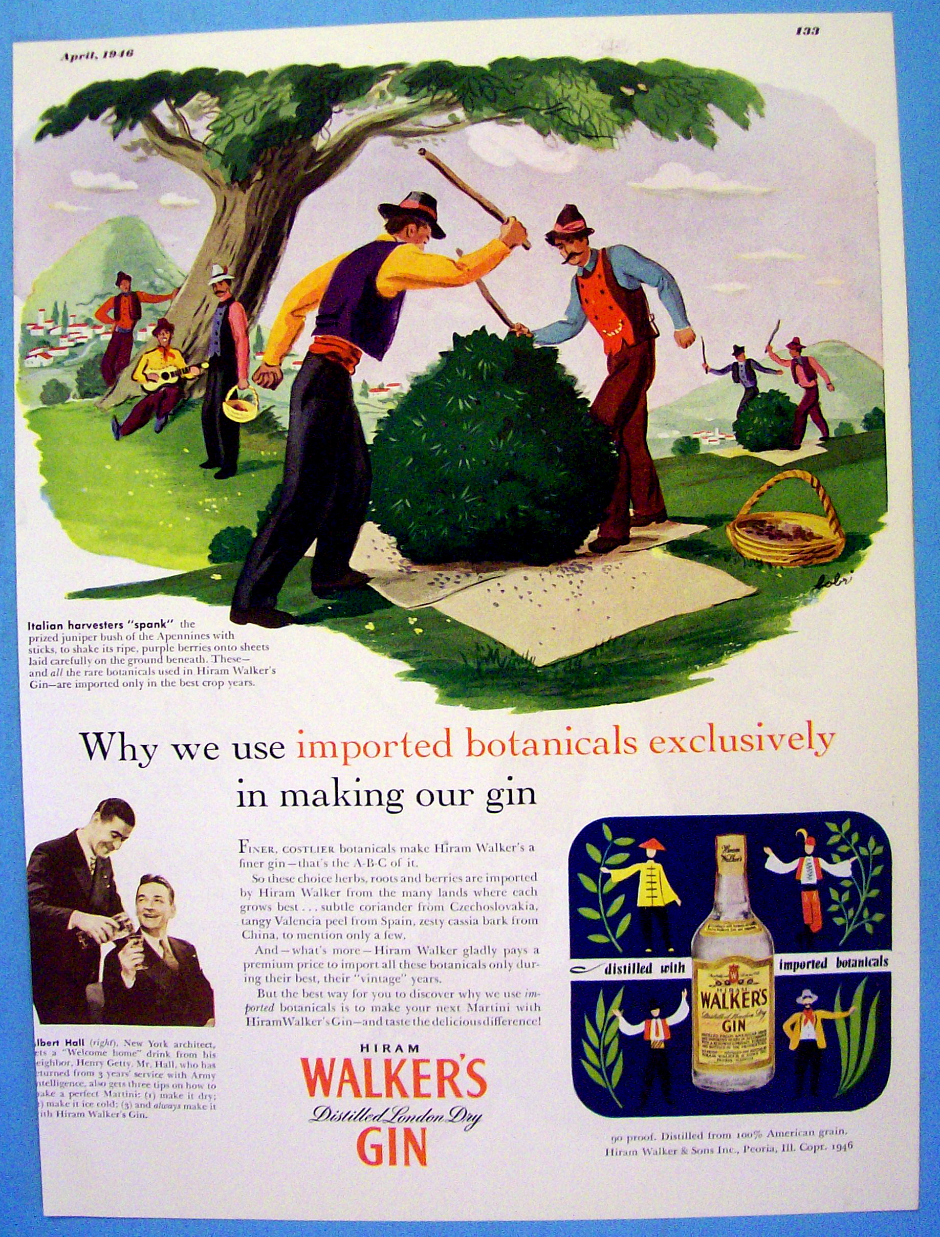 1946 Walker's Gin with Harvesters Spanking Bush