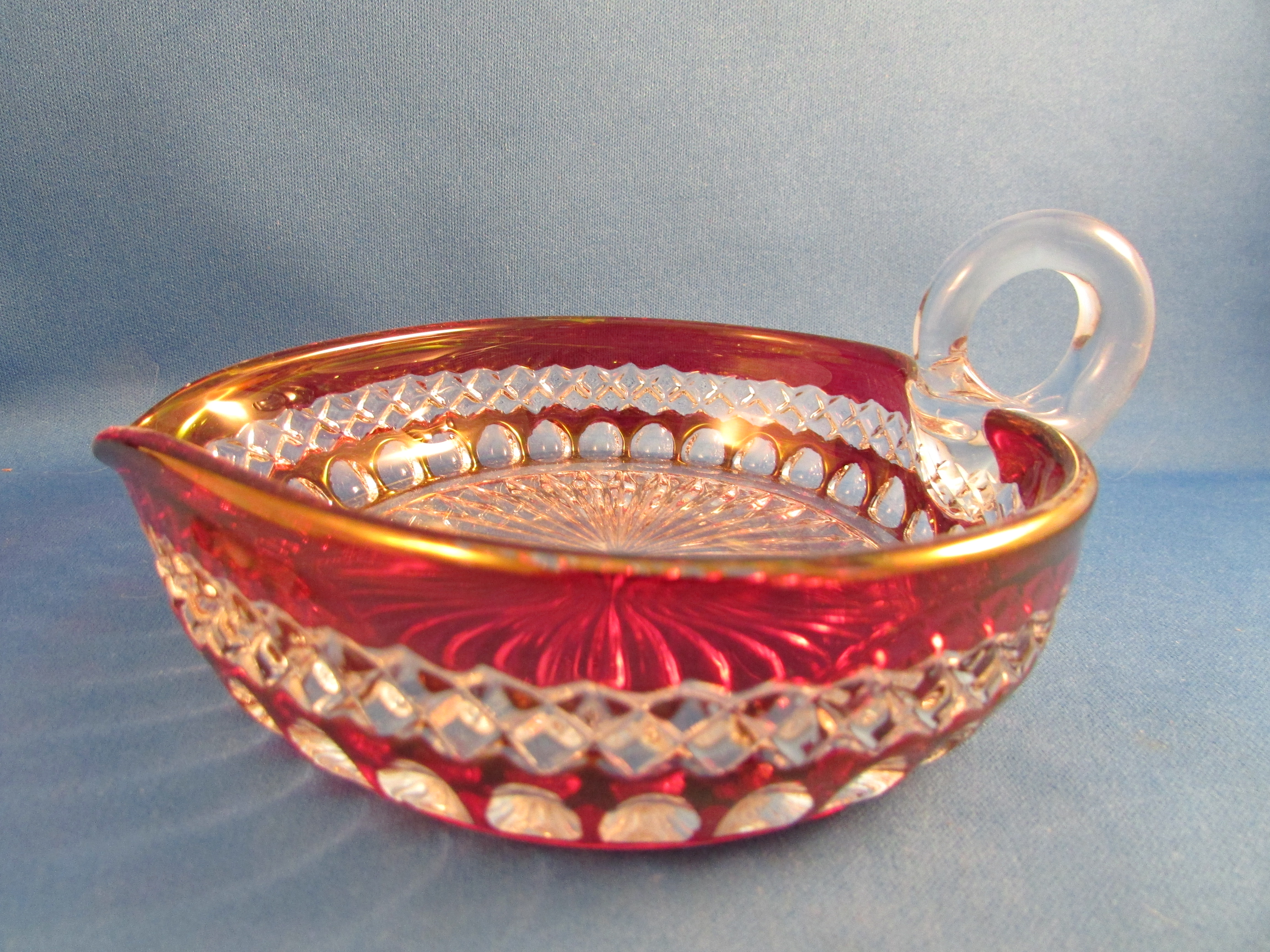 Red and Clear Candy Dish