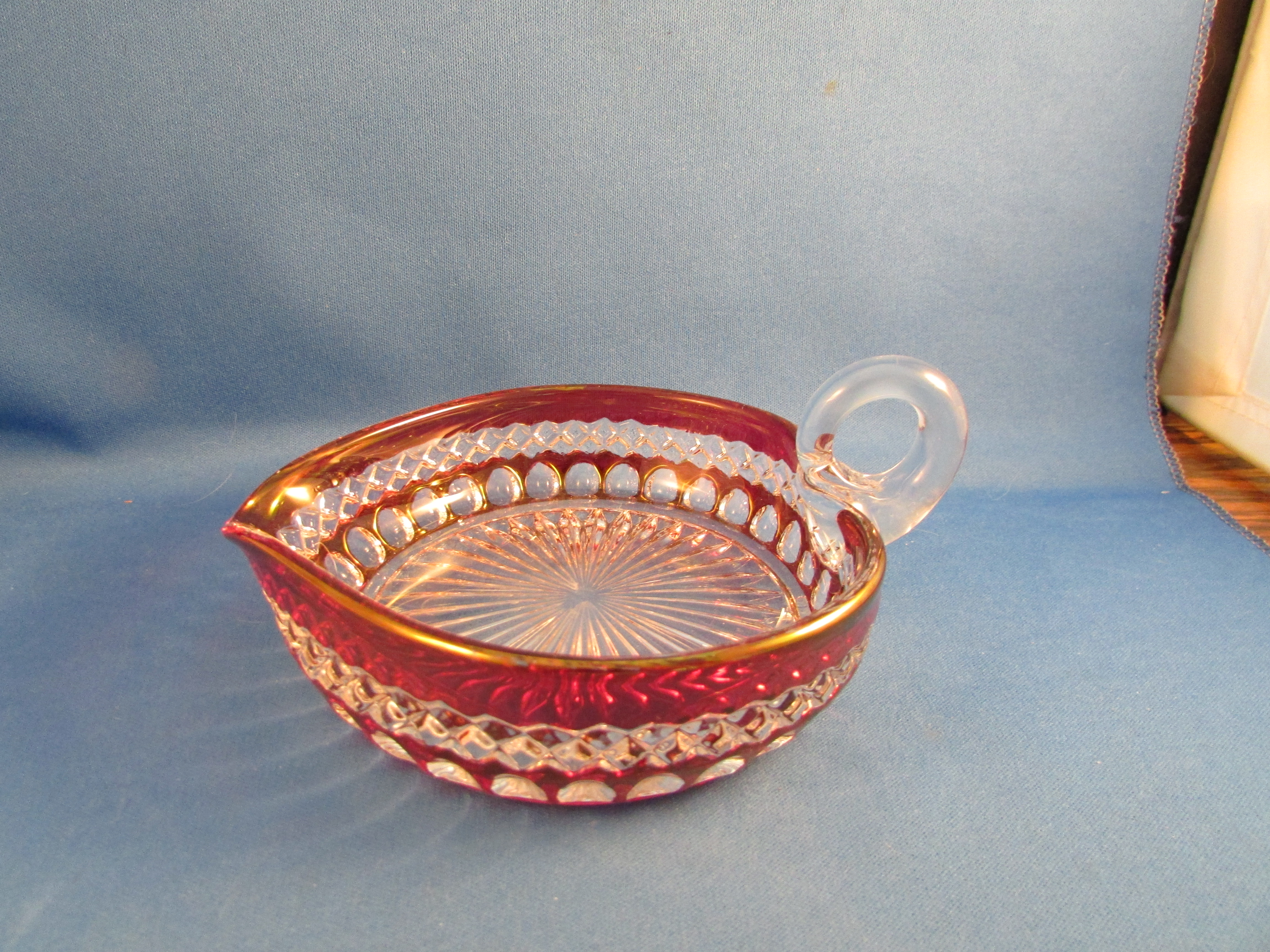 Red and Clear Candy Dish
