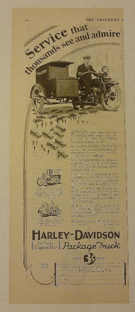 1928 Harley Davidson With Package Truck