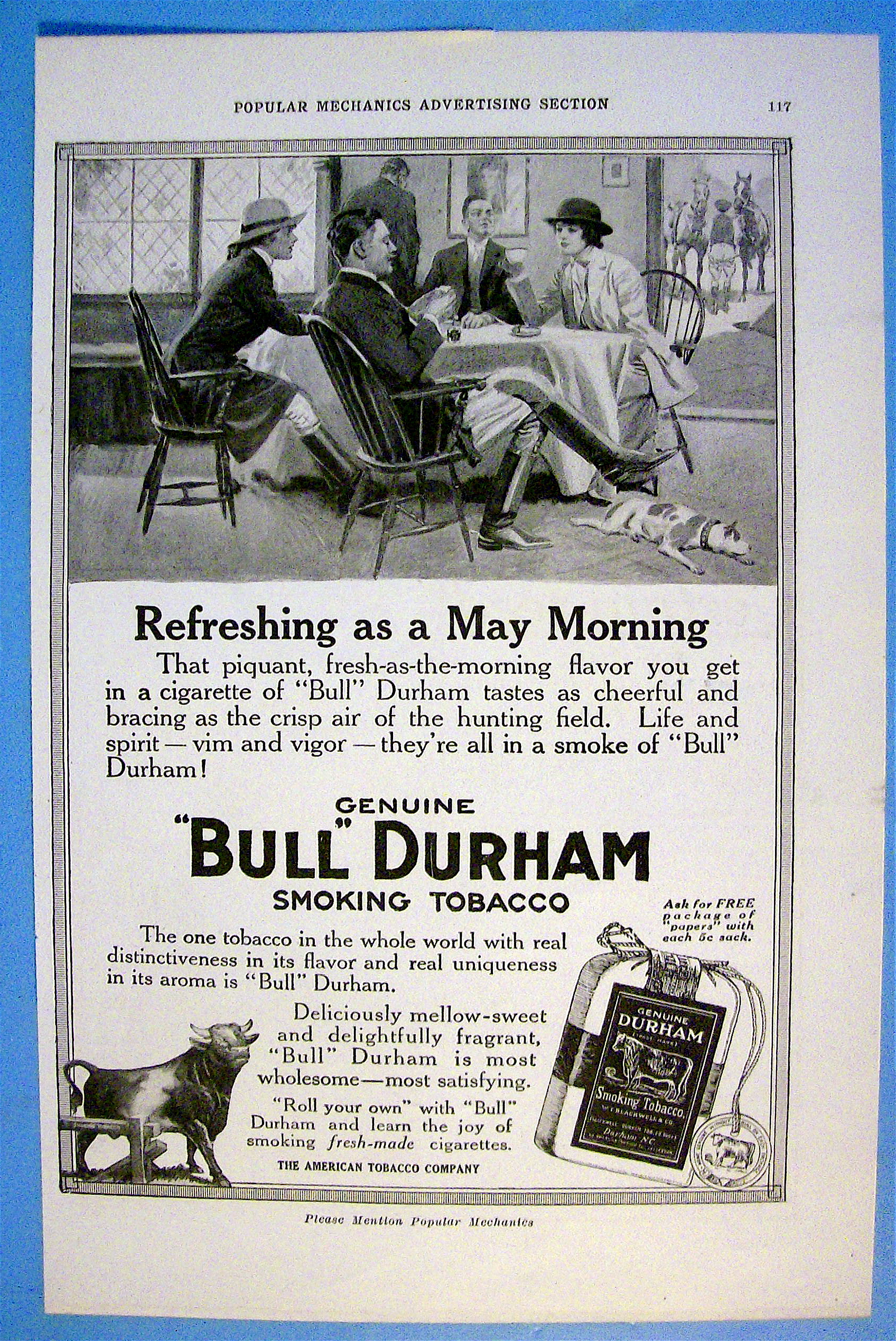 1916 Bull Durham Tobacco with People around Table