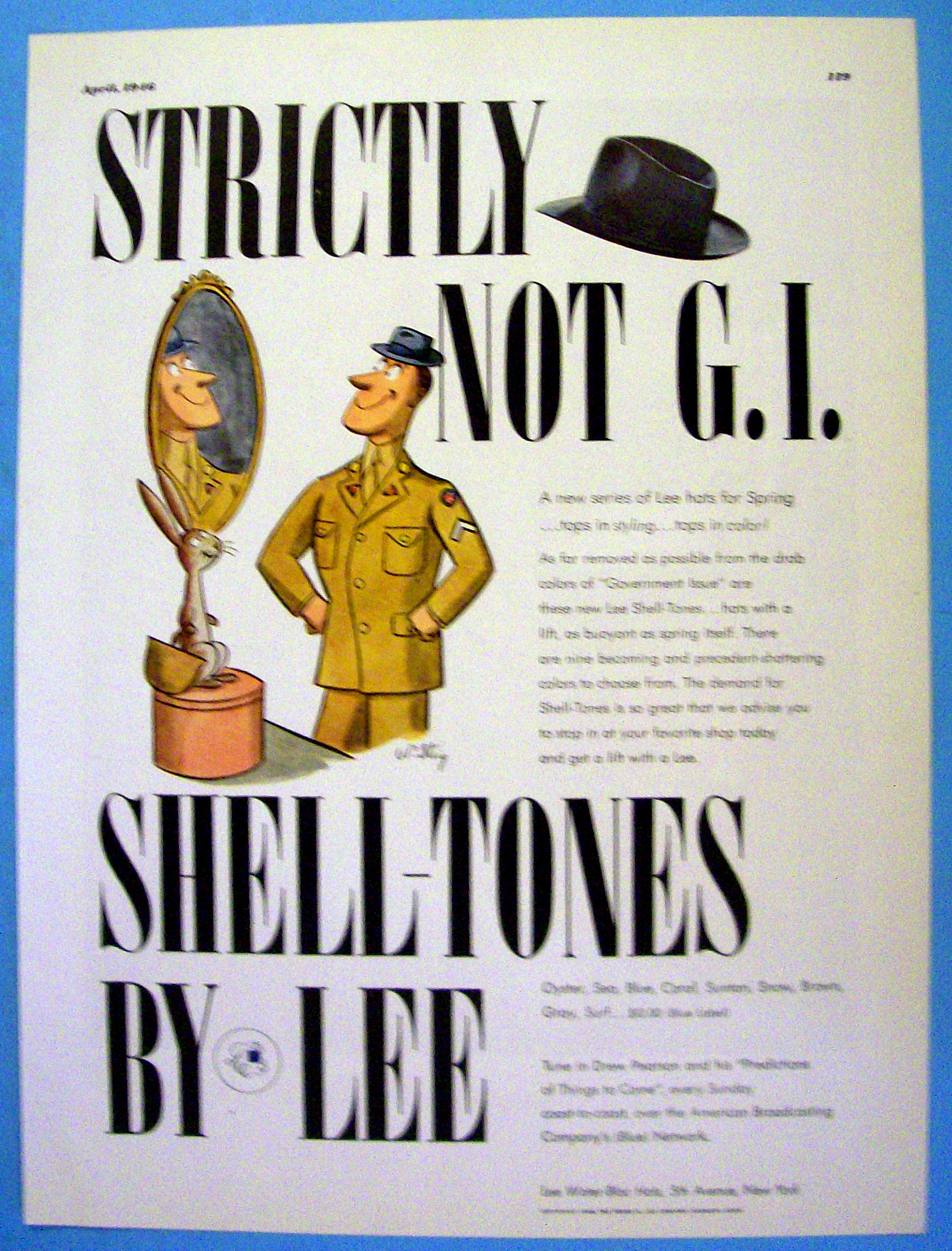 1946 Lee Hats with Shell Tone Hats