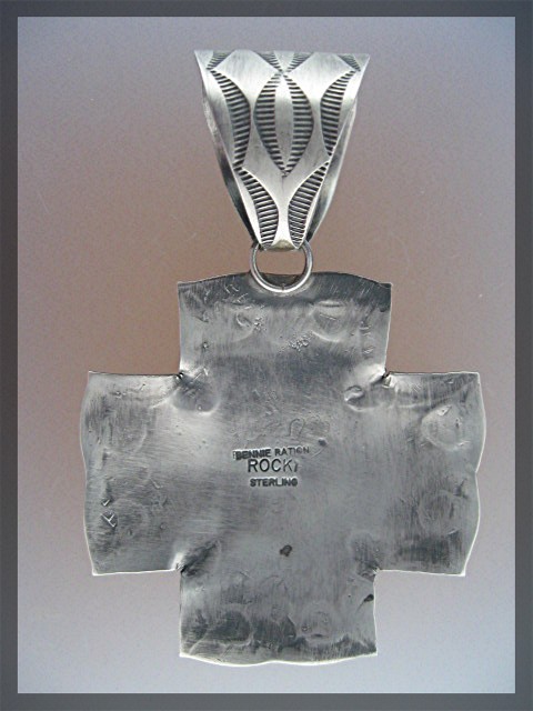 Rocki Gorman Turquoise Sterling Silver Heart Cross Pend