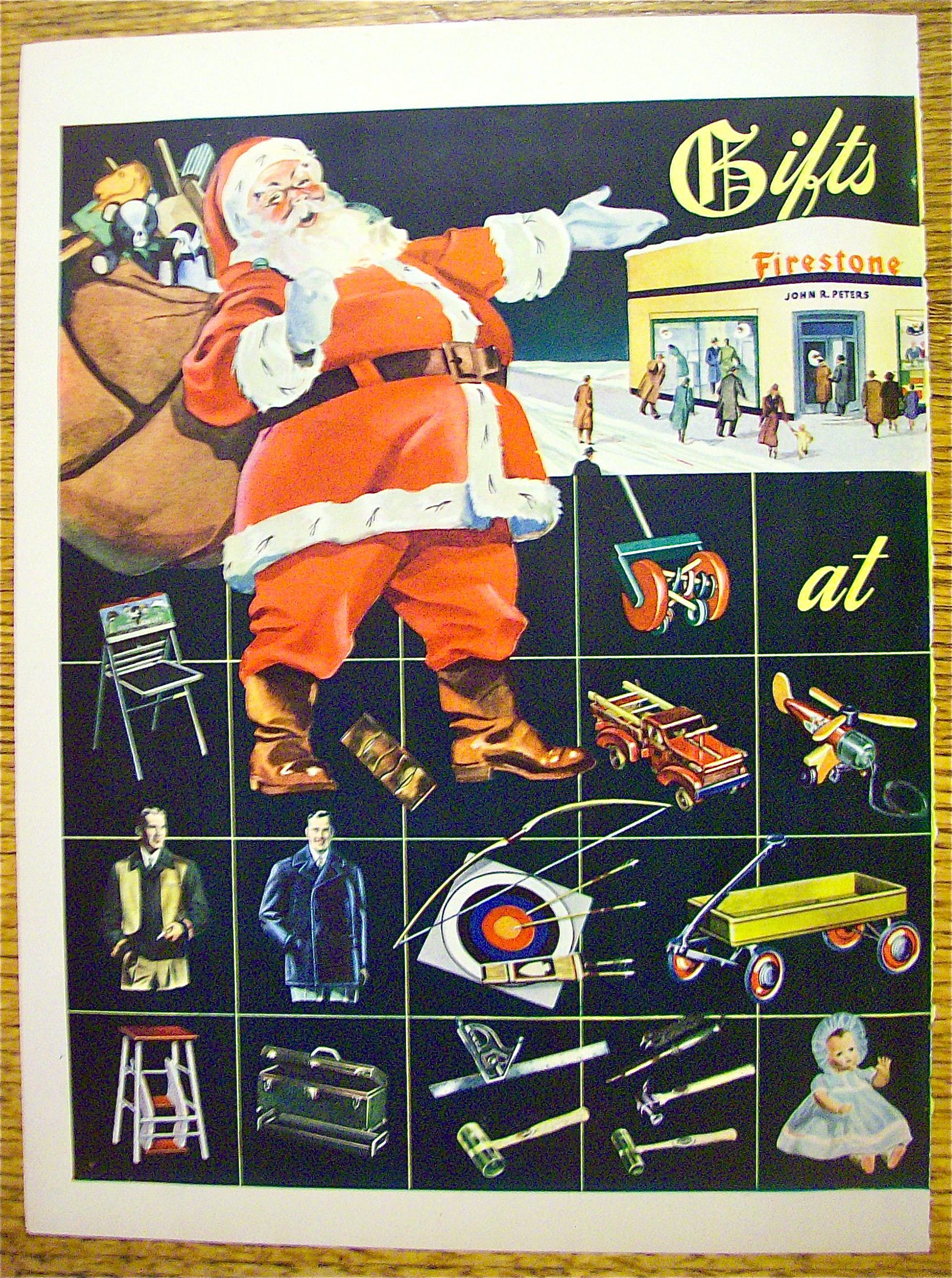 1945 Firestone with Santa Claus & Bag Of Toys