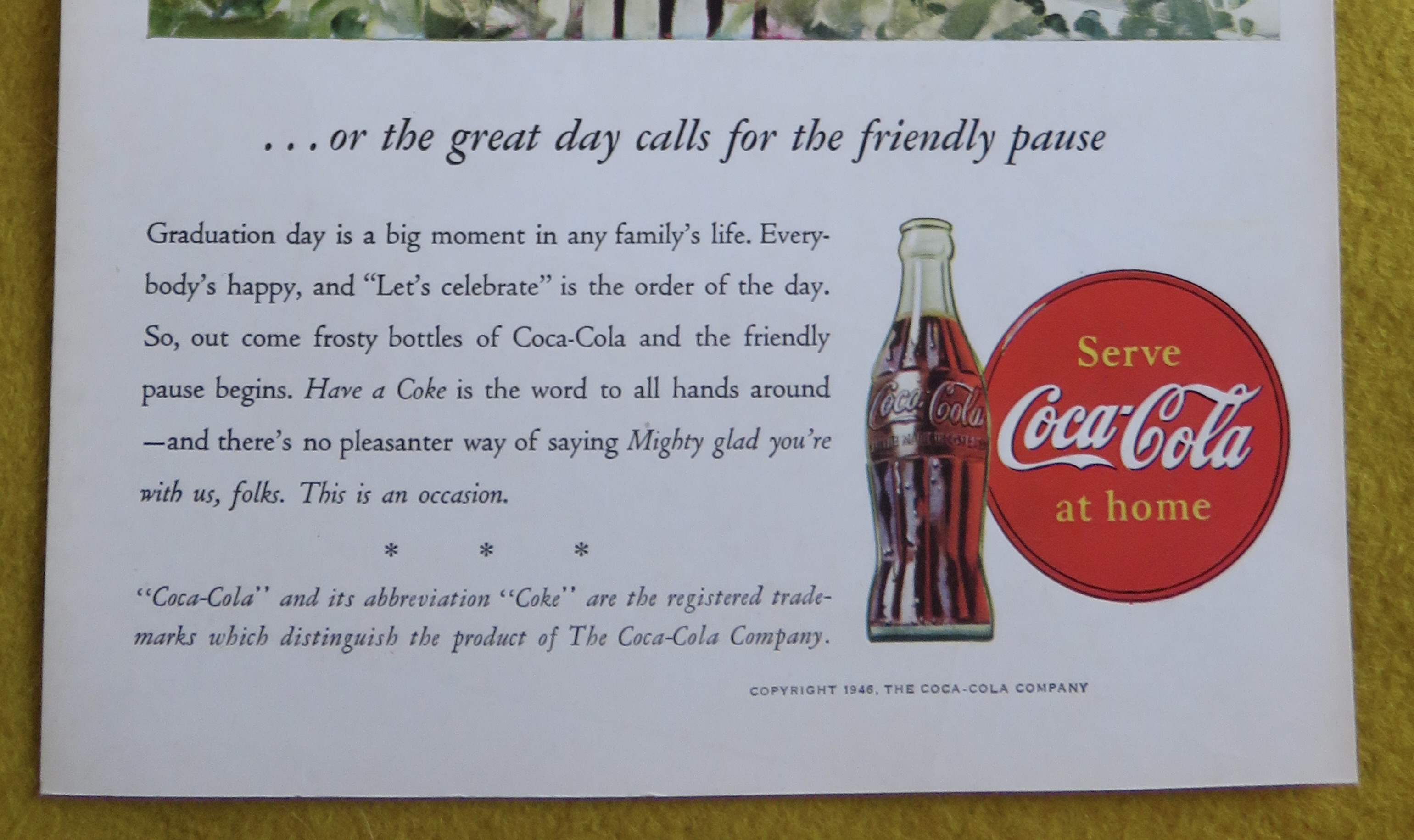 1946 Coca Cola (Coke) with Graduates Talking Together