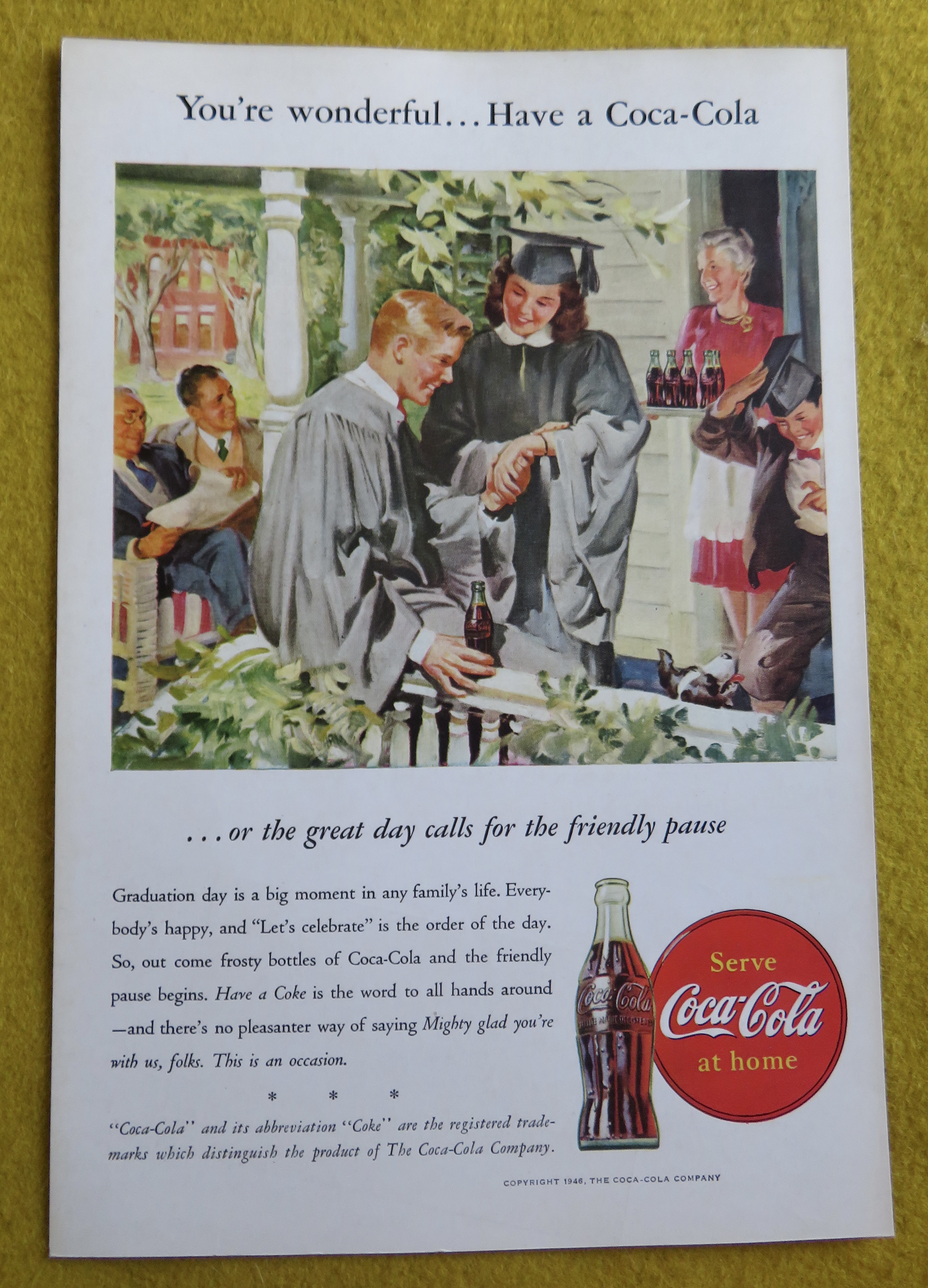 1946 Coca Cola (Coke) with Graduates Talking Together