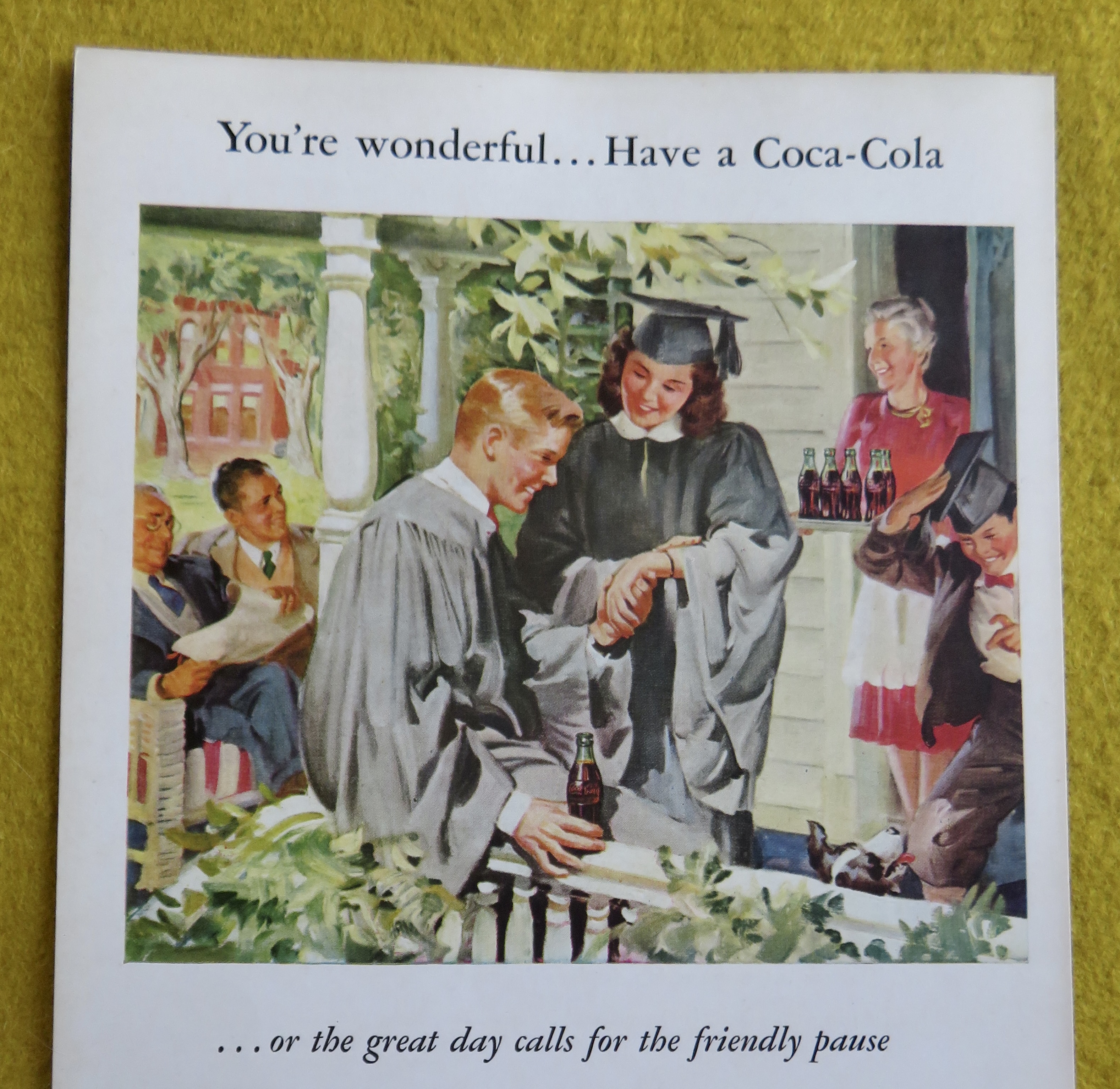 1946 Coca Cola (Coke) with Graduates Talking Together
