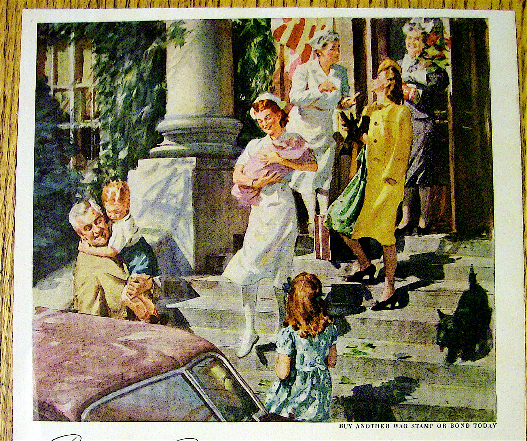 1944 Pacific Mills w/Woman & Baby Leaving Hospital