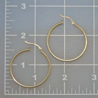 Sterling Silver Gold Vermeil Hoop Earrings Pierced