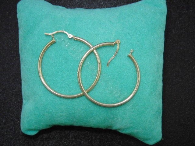 Sterling Silver Gold Vermeil Hoop Earrings Pierced