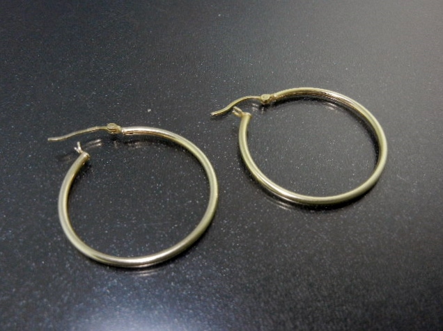 Sterling Silver Gold Vermeil Hoop Earrings Pierced