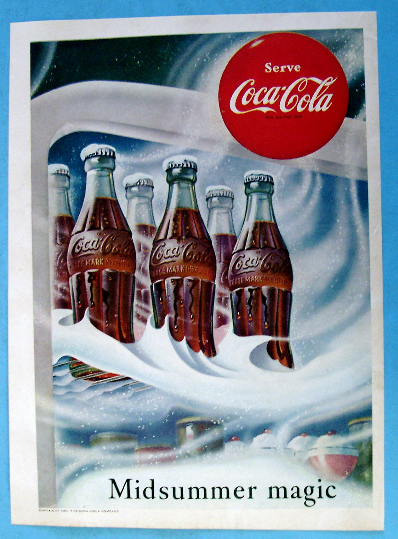1953 Coca Cola (Coke) w/ 6 Bottles in the Refrigerator