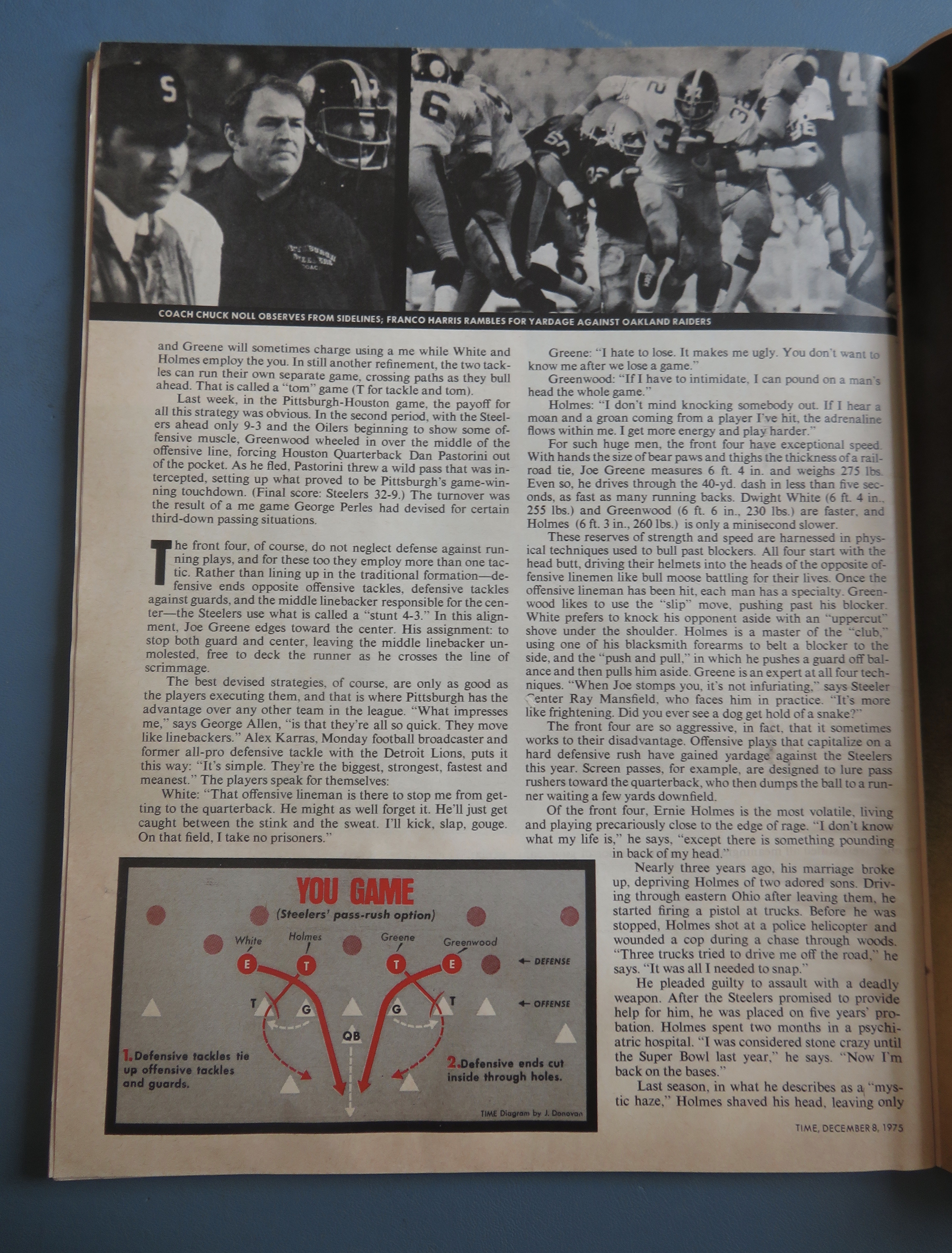 Time Magazine December 8, 1975 Pittsburgh's Front Four