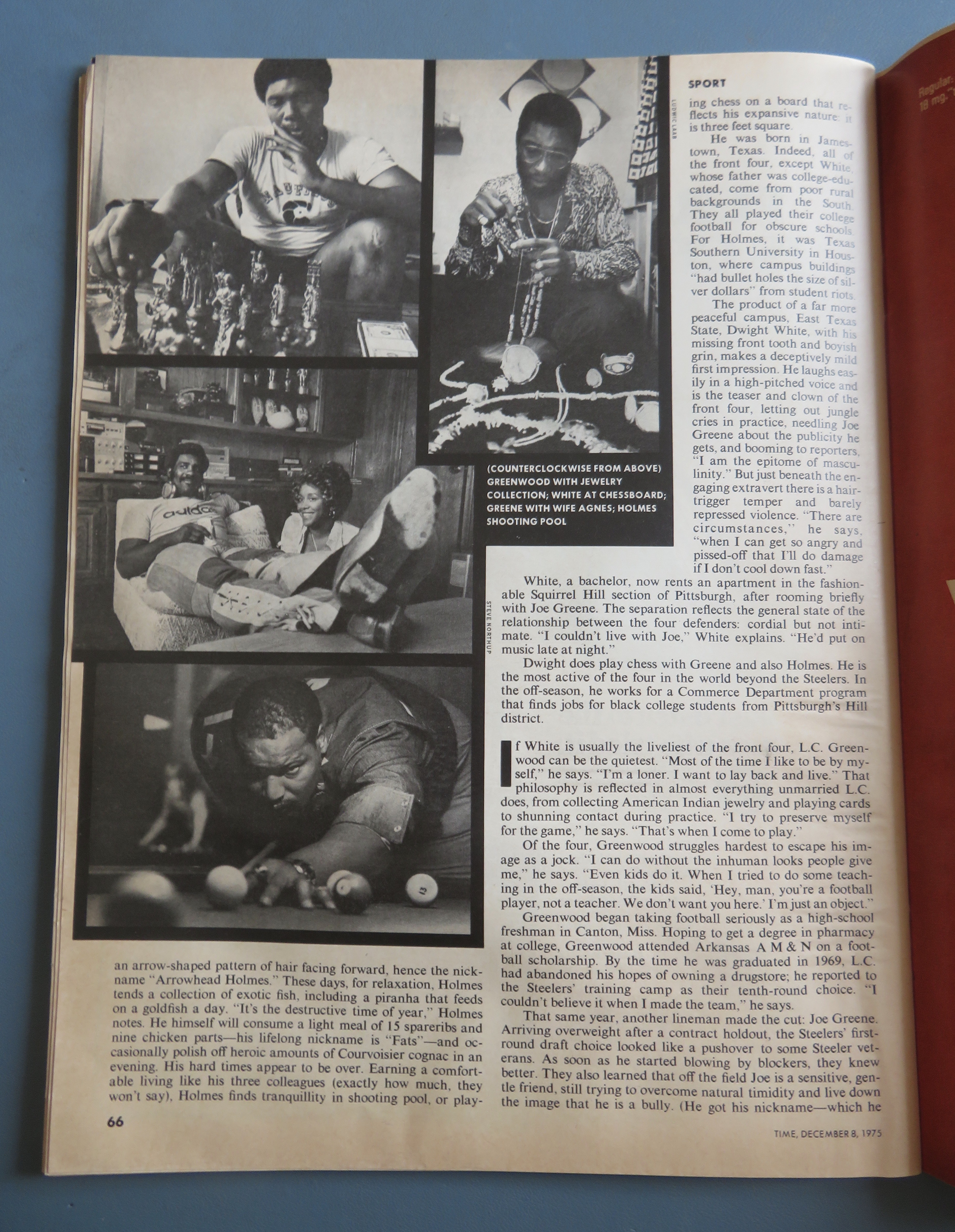 Time Magazine December 8, 1975 Pittsburgh's Front Four