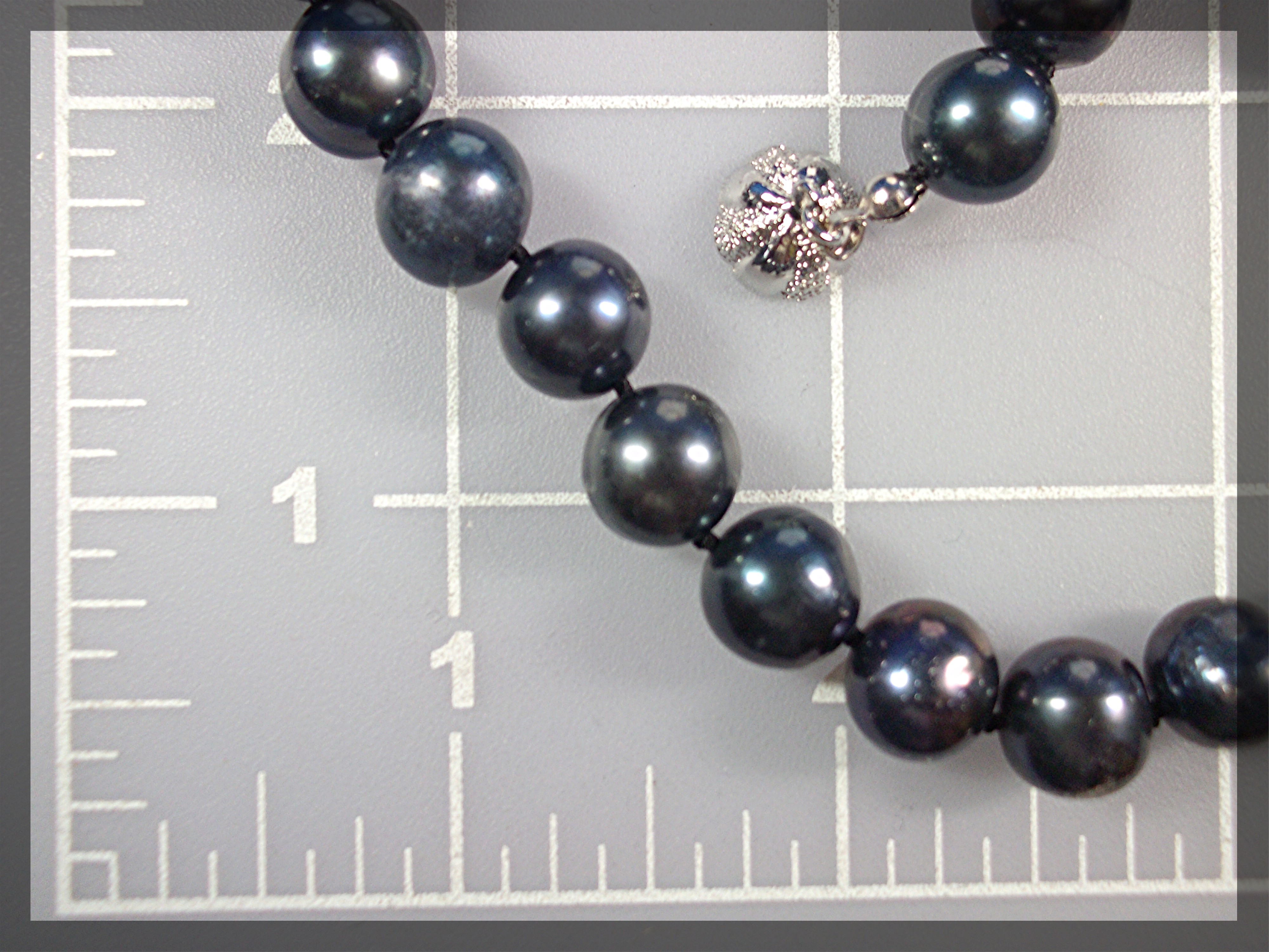 Necklace Rainbow Color Grey Freshwater Pearls 11MM