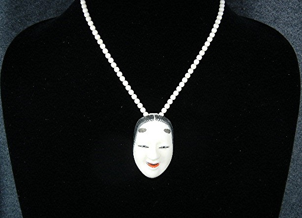 Bone Japanese Lady Necklace Signed