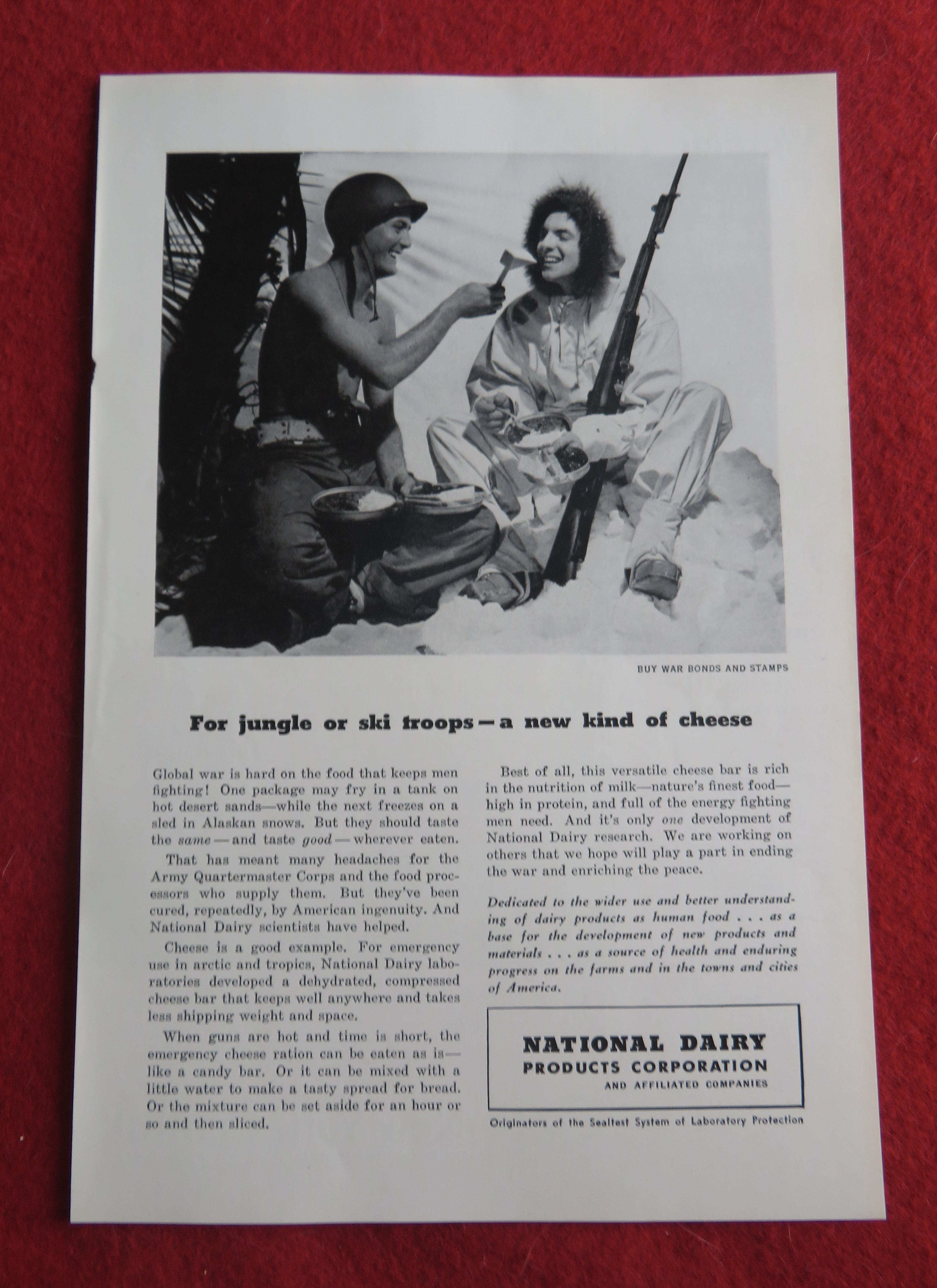 1943 National Dairy Product w/ Soldier Feeding Soldier