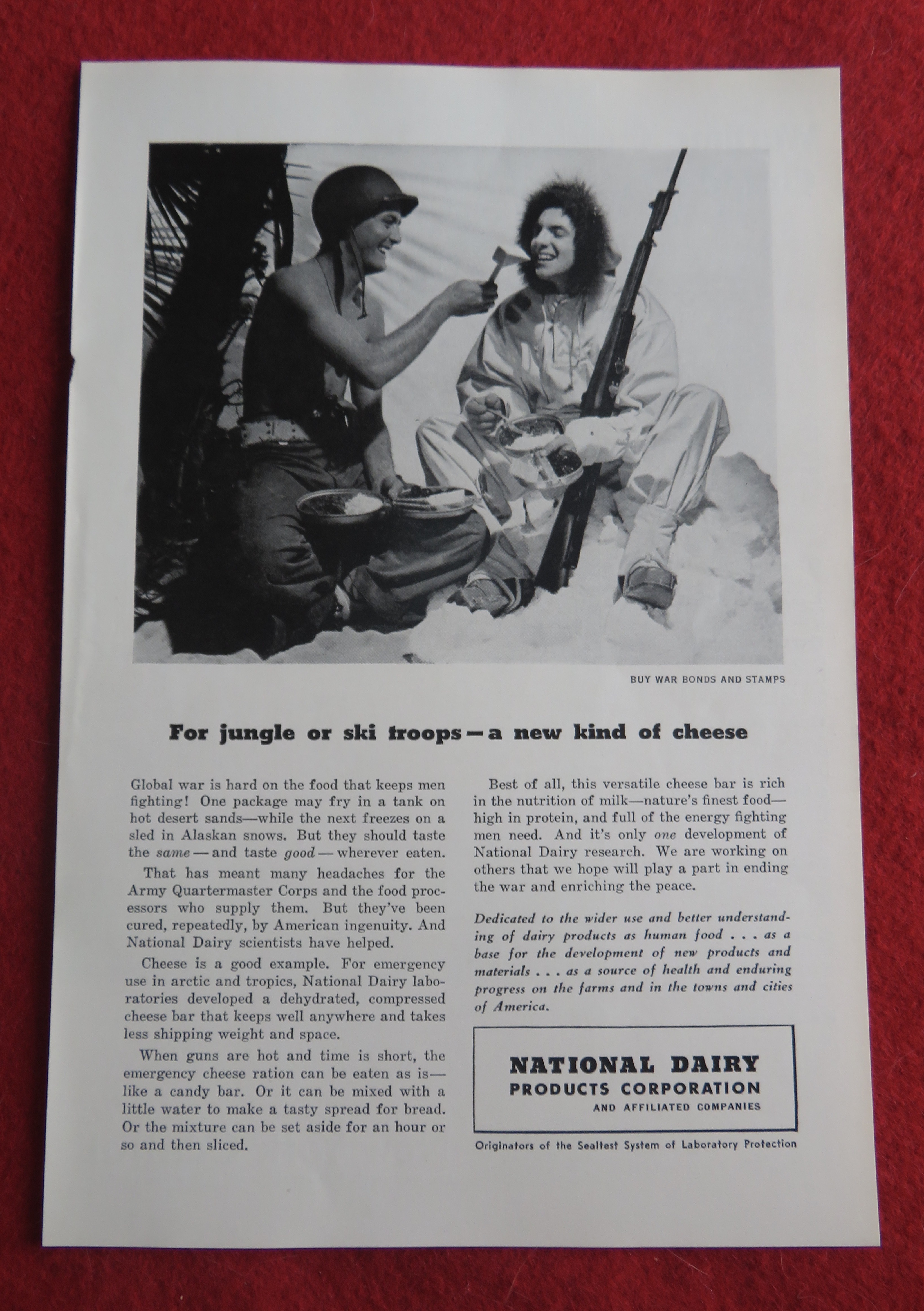 1943 National Dairy Product w/ Soldier Feeding Soldier