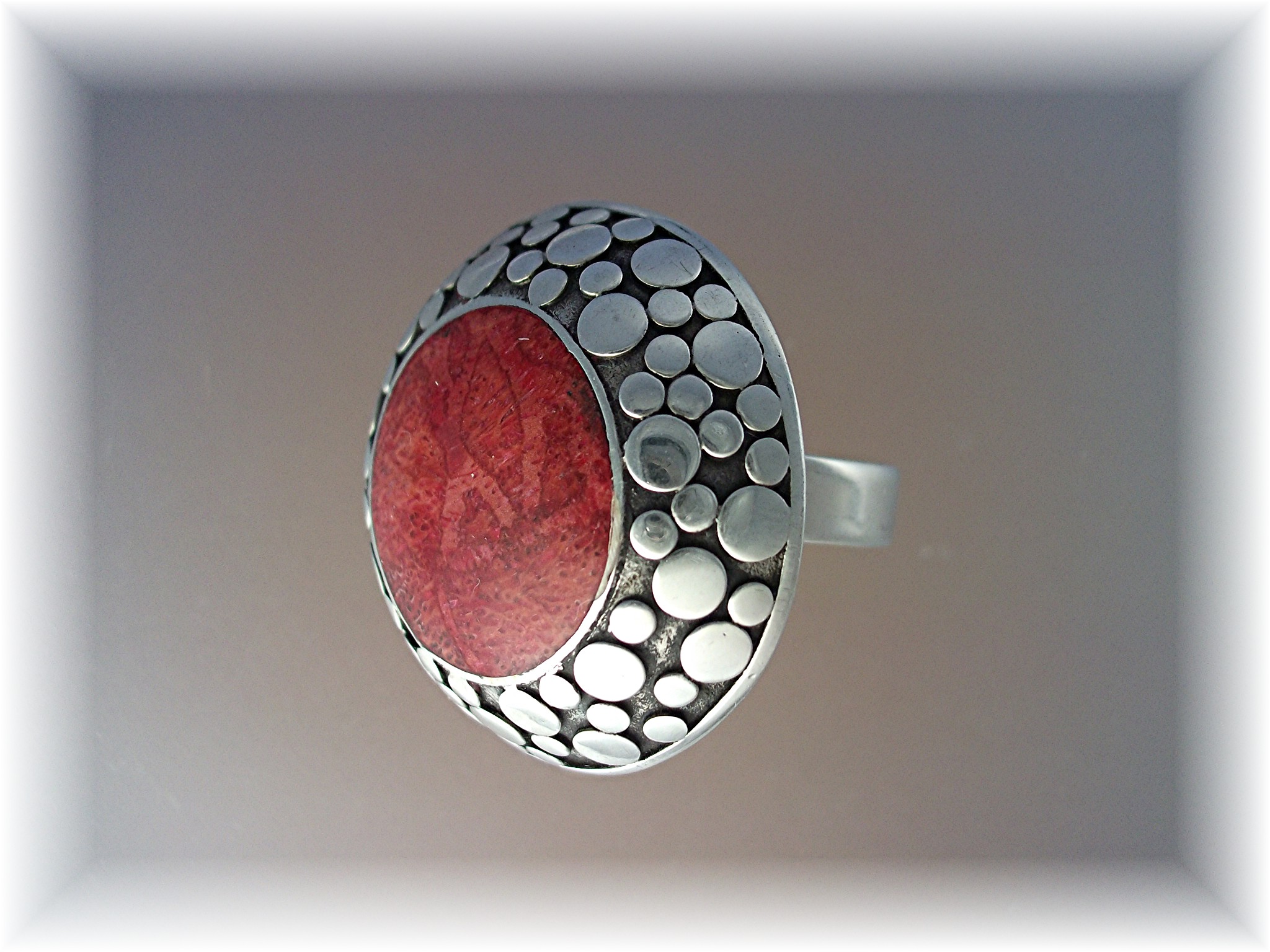 Ring Sterling Silver Sponge Coral Bali