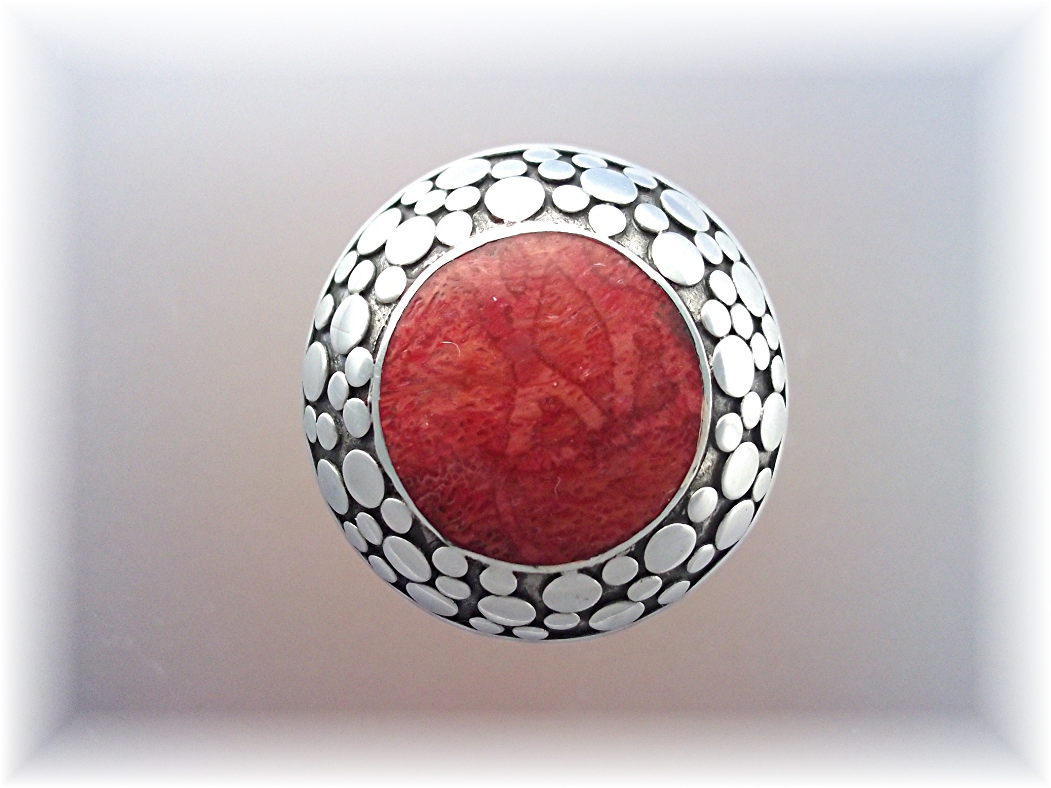 Ring Sterling Silver Sponge Coral Bali