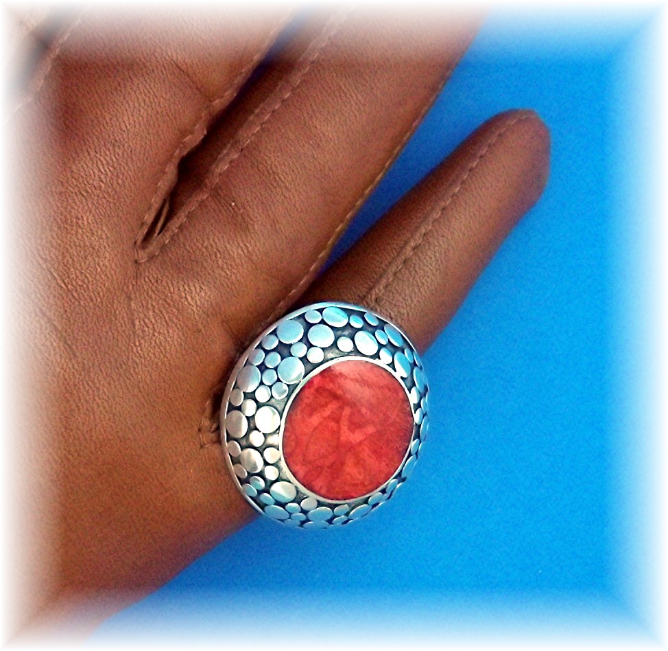 Ring Sterling Silver Sponge Coral Bali